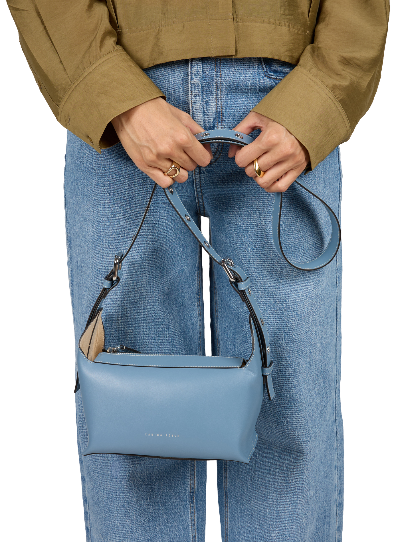 Handtasche Charlie aus Rindsleder ZARINA ROUGE Blau