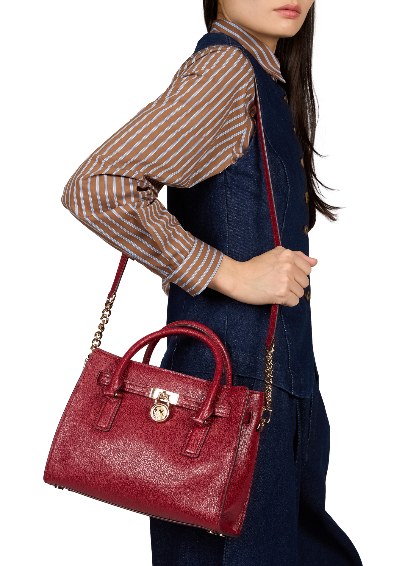 Sac à main Hamilton moderne en cuir MICHAEL KORS Rouge