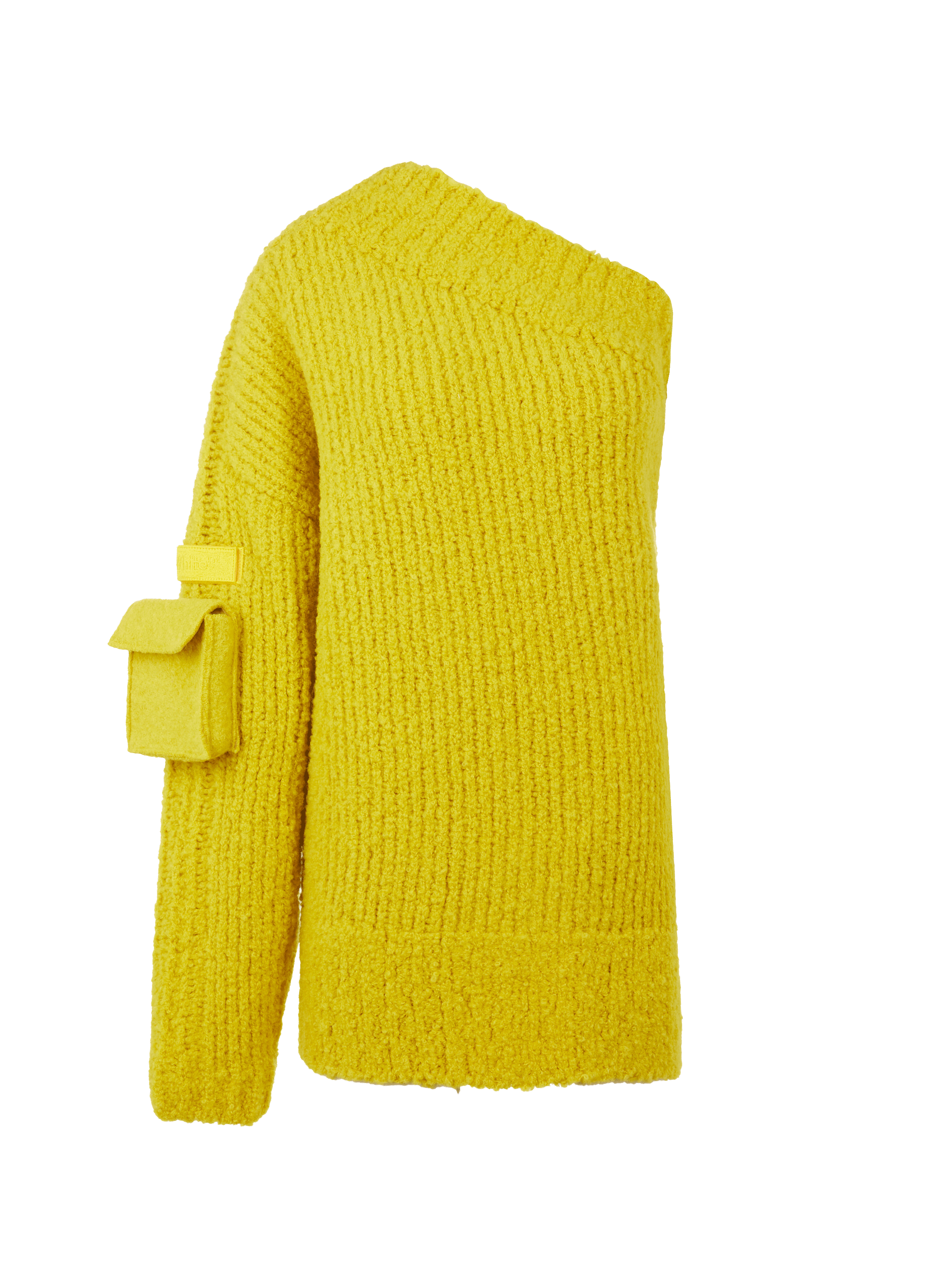 Robe mini asymétrique en laine bouclée