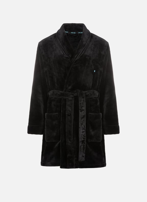 Peignoir court en polaire Noir by HOM HOM Peignoir court en polaire Noir