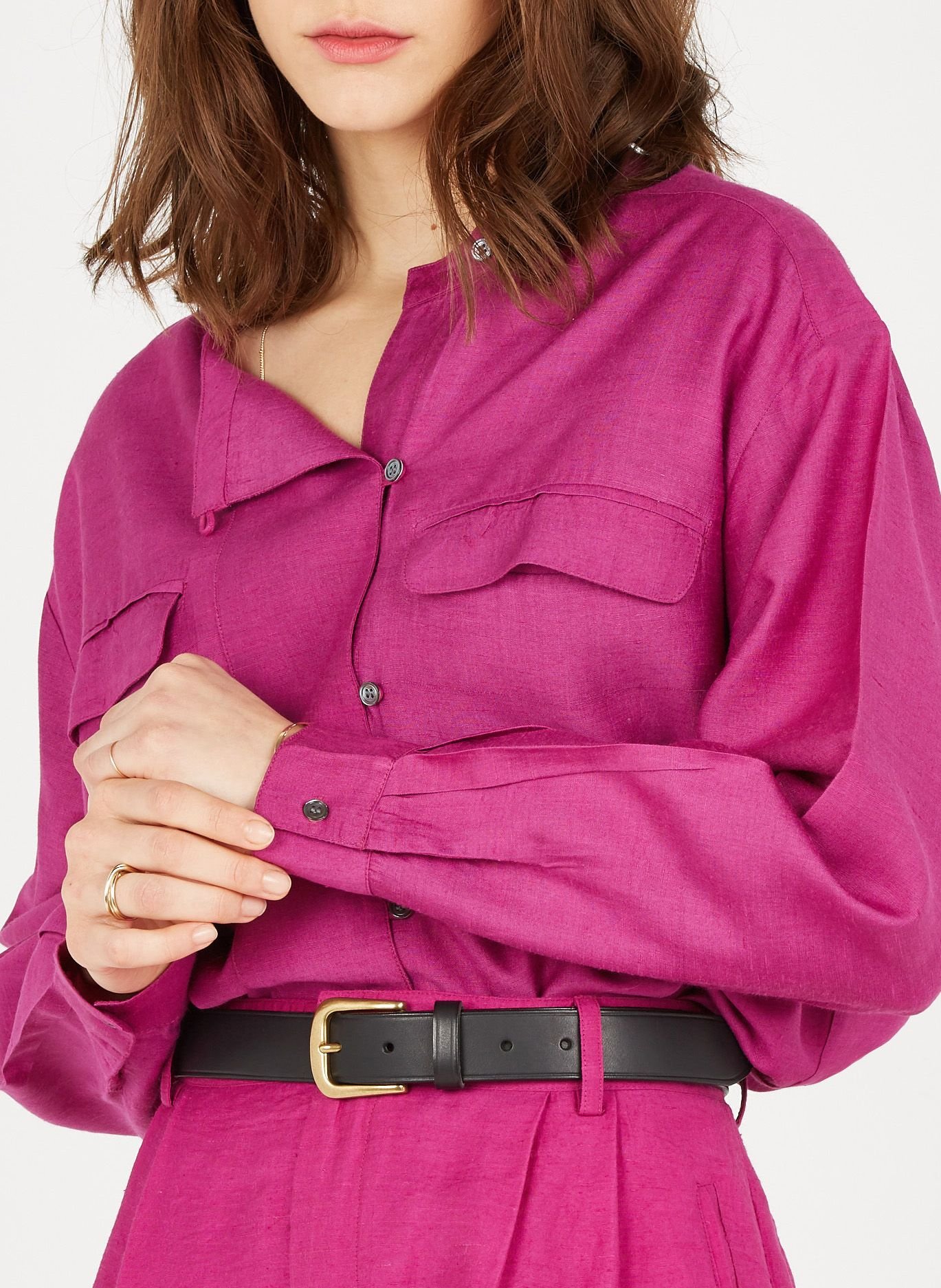 Ceinture à boucle en cuir cafe SOEUR Noir