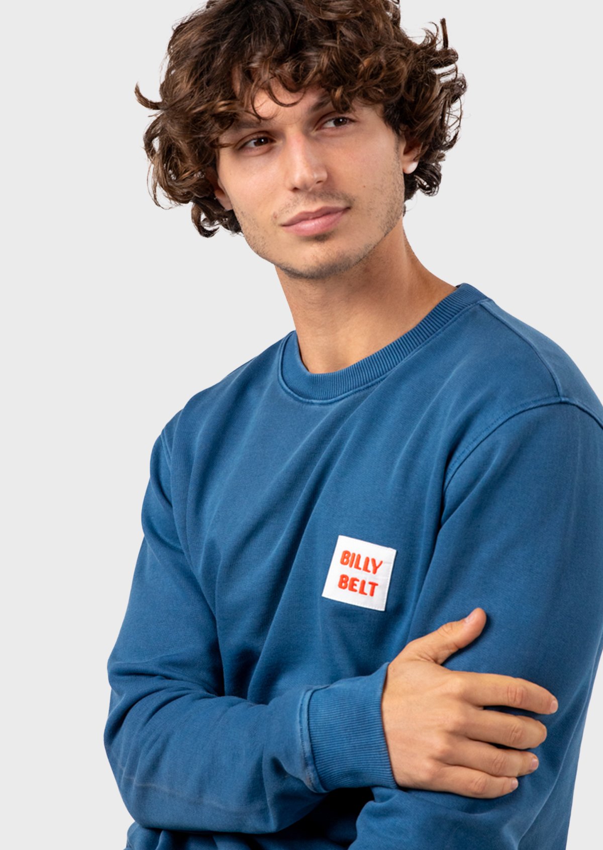 Sweatshirt vintage en coton biologique BILLYBELT Bleu