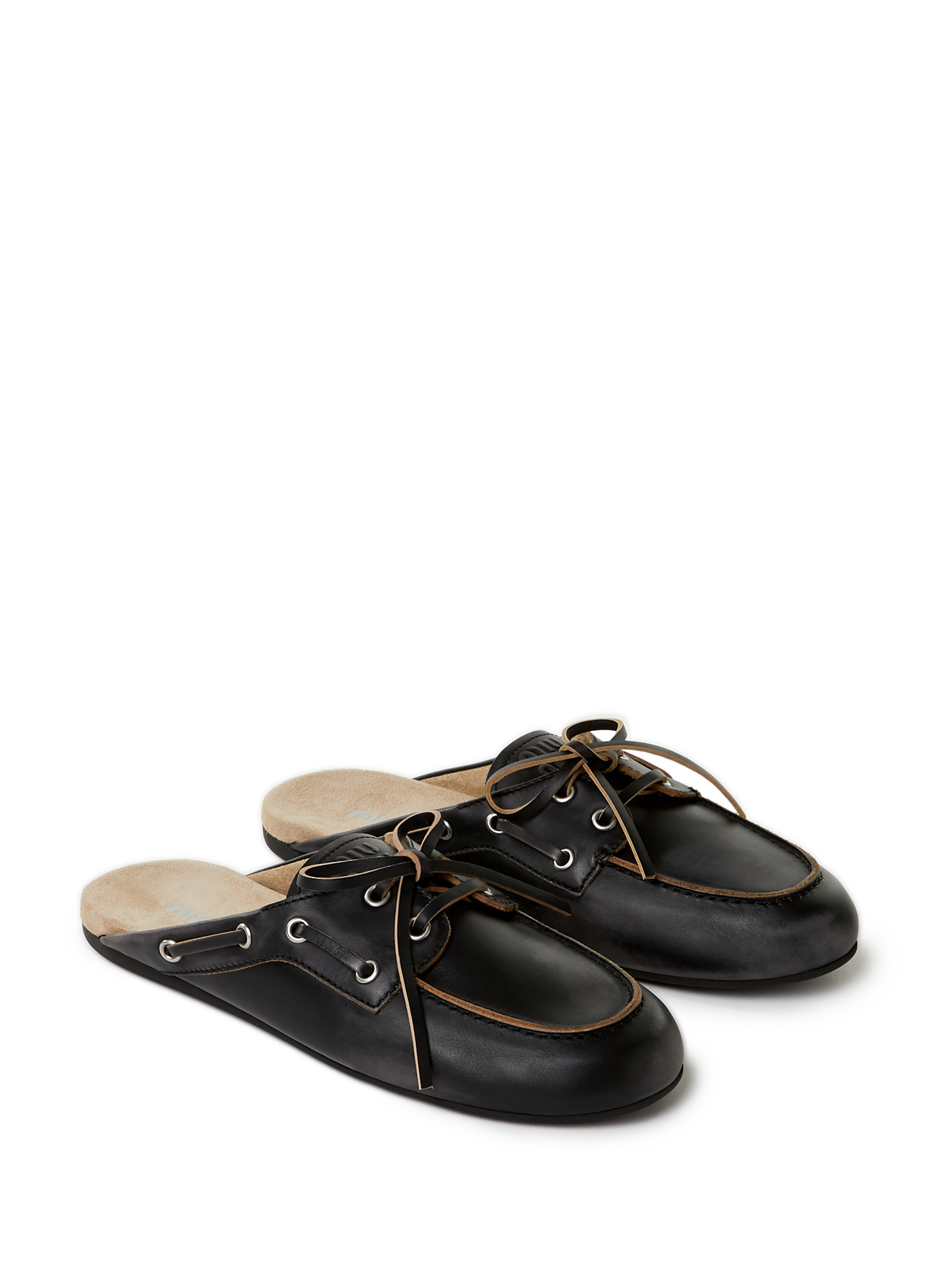 Mules en suède délavé MIU MIU Noir