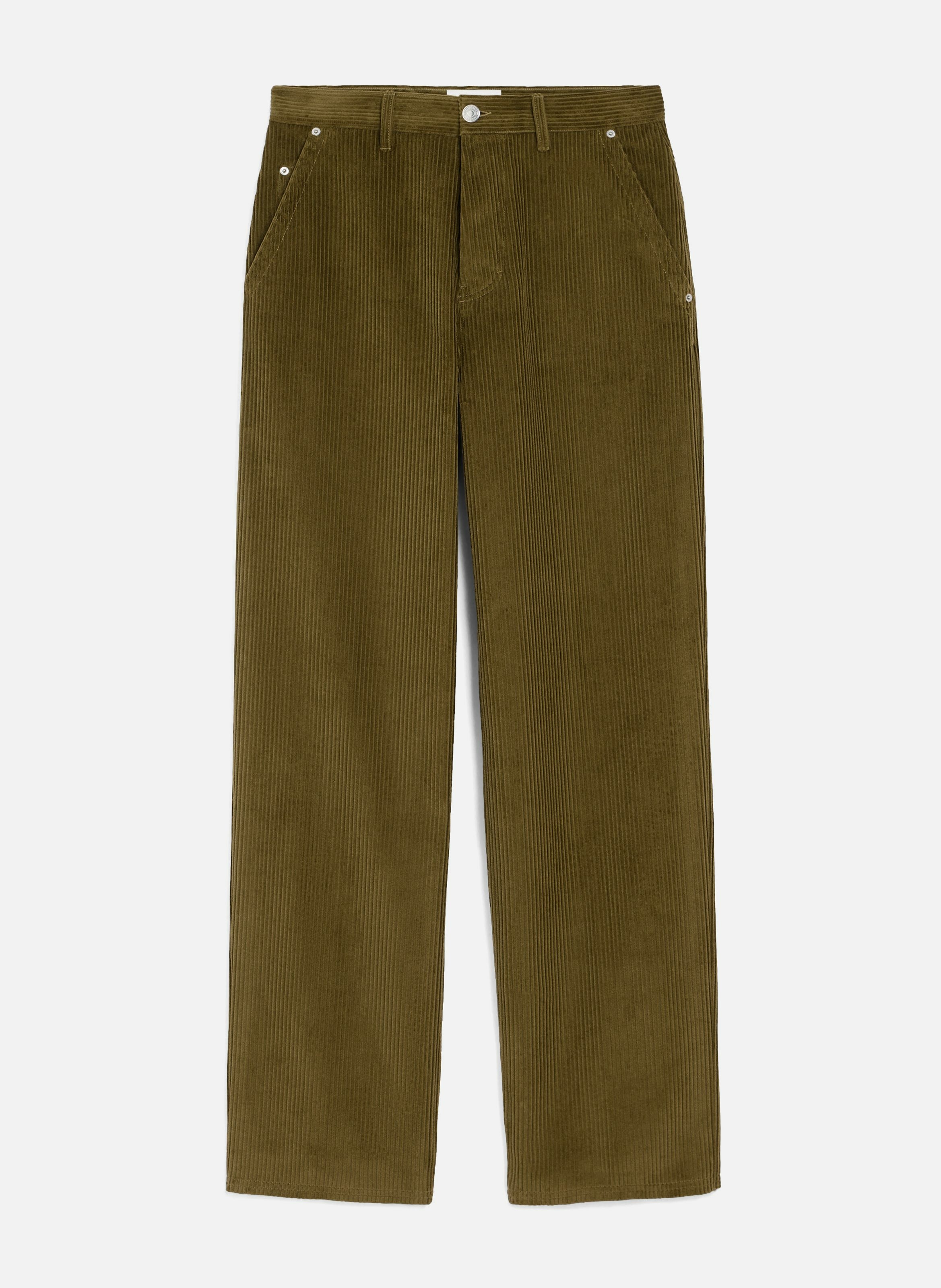 Pantalon coupe large velours en coton AMI PARIS Vert