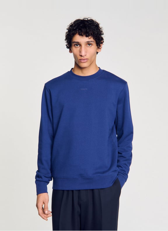 Sweat brodé en coton Bleu by SANDRO SANDRO Sweat brodé en coton Bleu