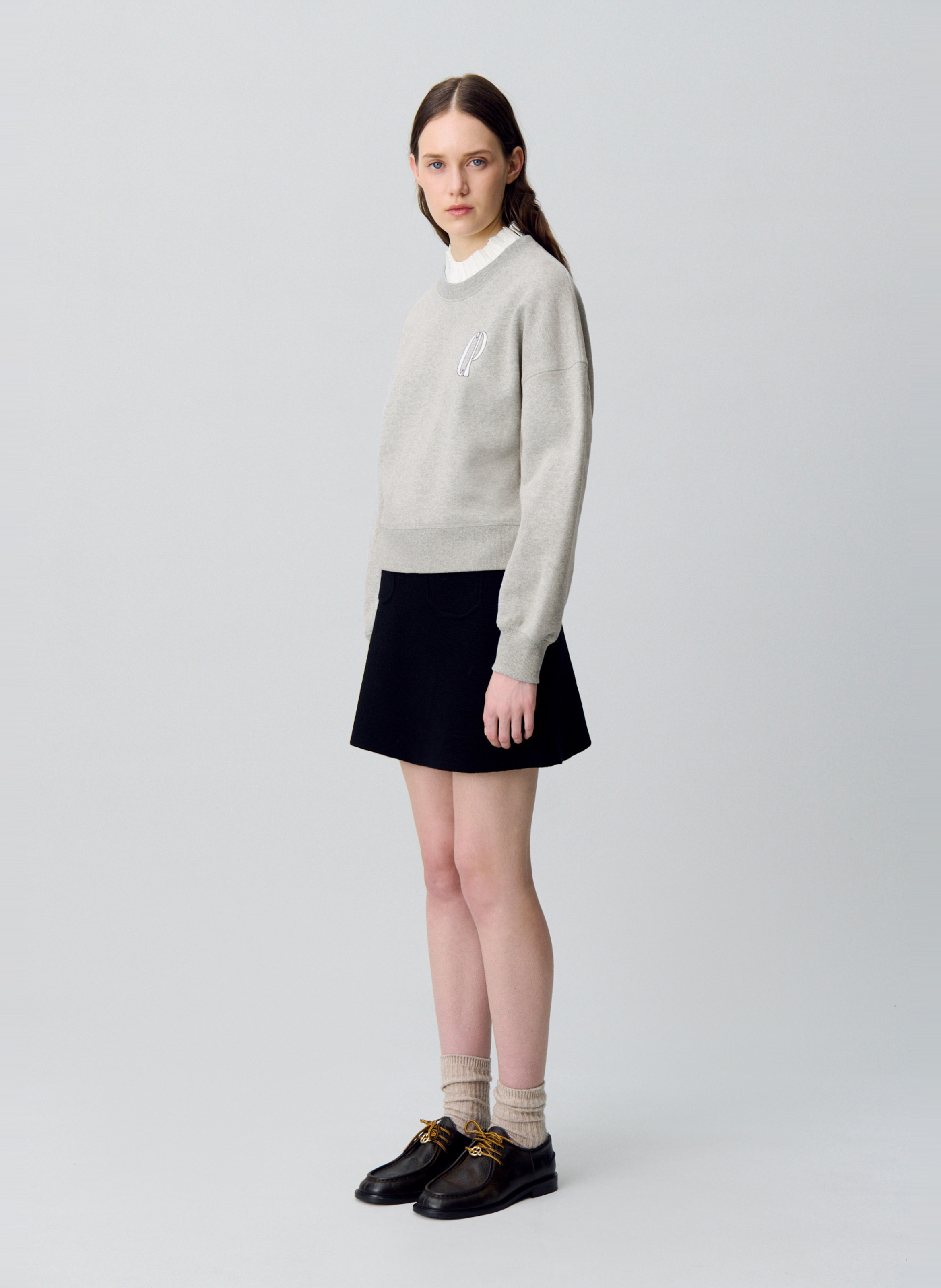 Sweat oversize en coton mélangé tifany CLAUDIE PIERLOT Gris