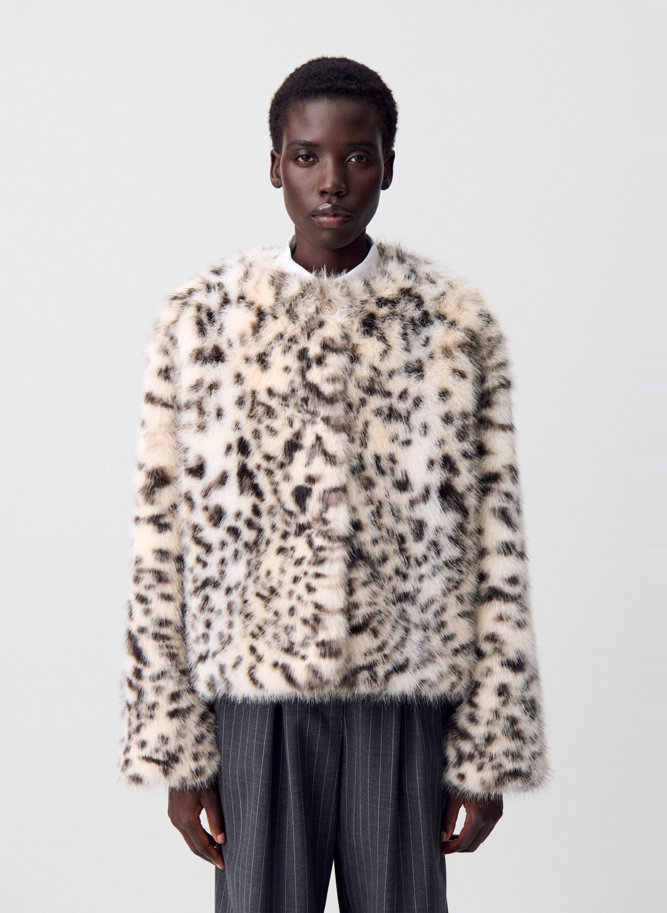 Manteau imprimé en fausse fourrure flavia CLAUDIE PIERLOT Multicolore