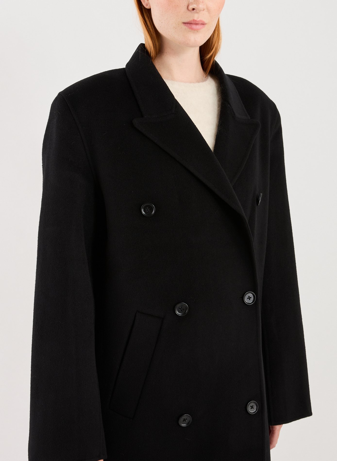 Coat Already Lined in Wool and Cashmere ALMADA Black
