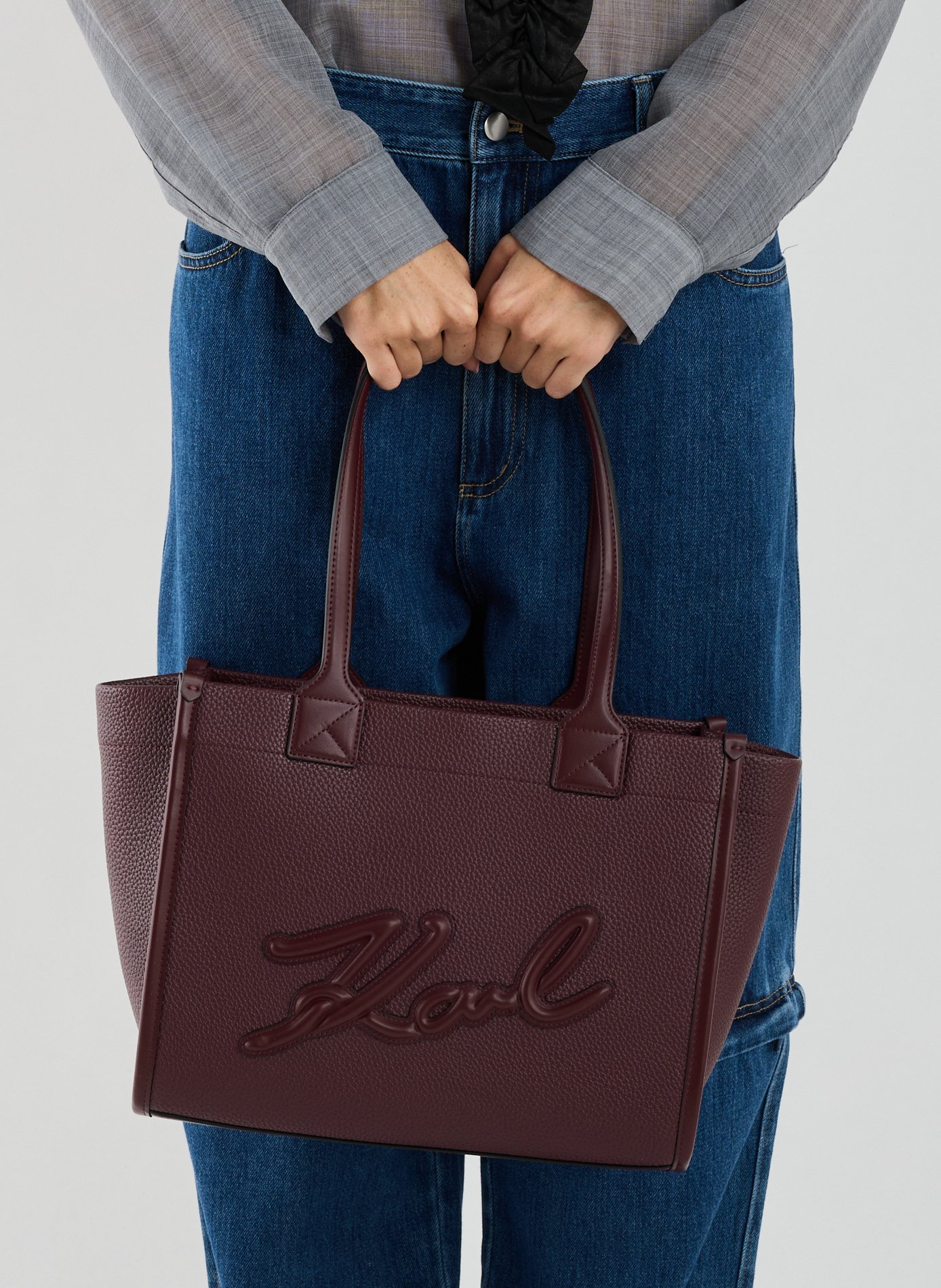 Sac épaule craquelé KARL LAGERFELD Rouge