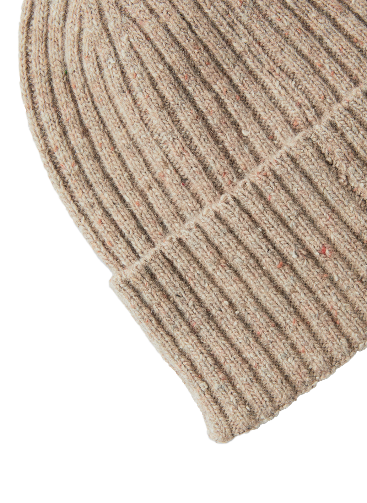 Bonnet côtelé en laine mélangée SELECTED Beige