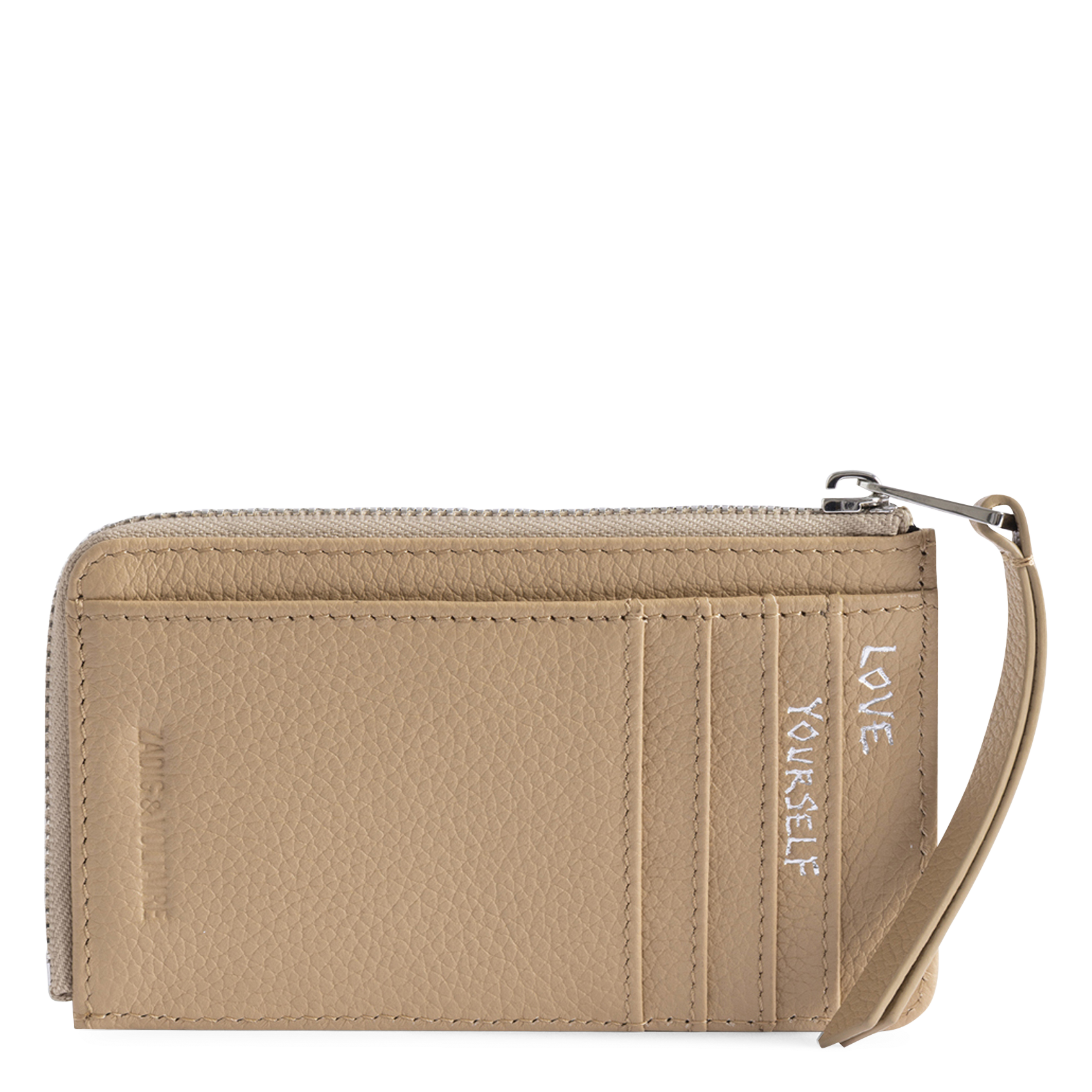 Porte-cartes en cuir zv card ZADIG&VOLTAIRE Beige