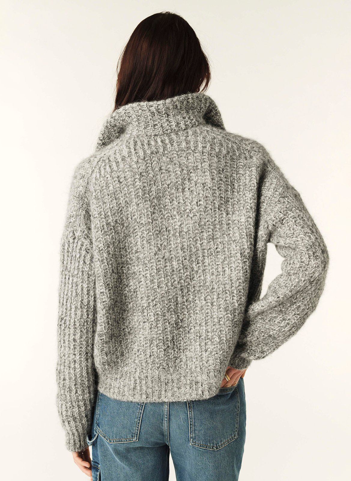 Pull col montant en laine mélangée baltan BA&SH Noir