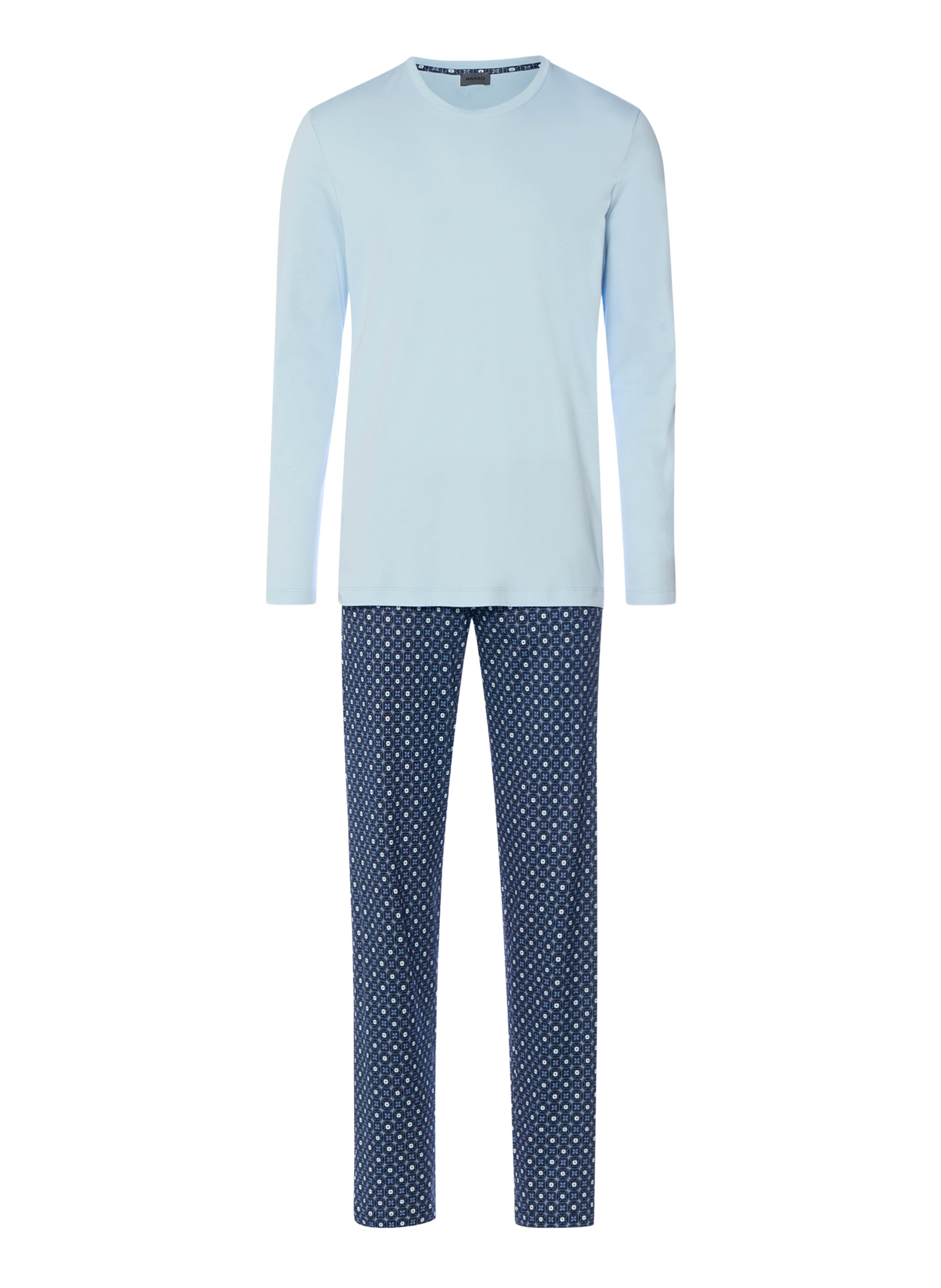 Ensemble de pyjama long en coton HANRO Bleu