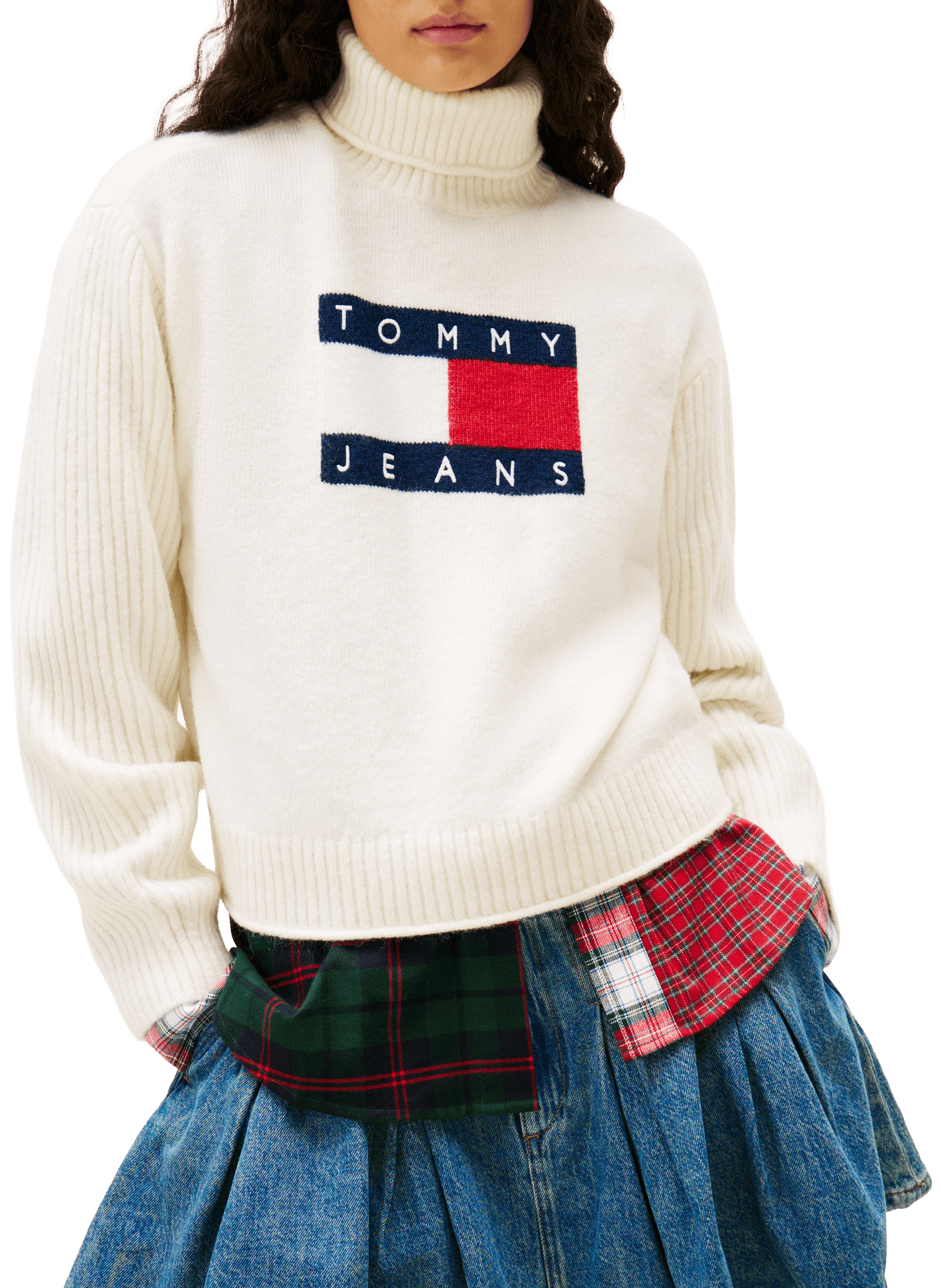 Pull côtelé à logo TOMMY HILFIGER Beige