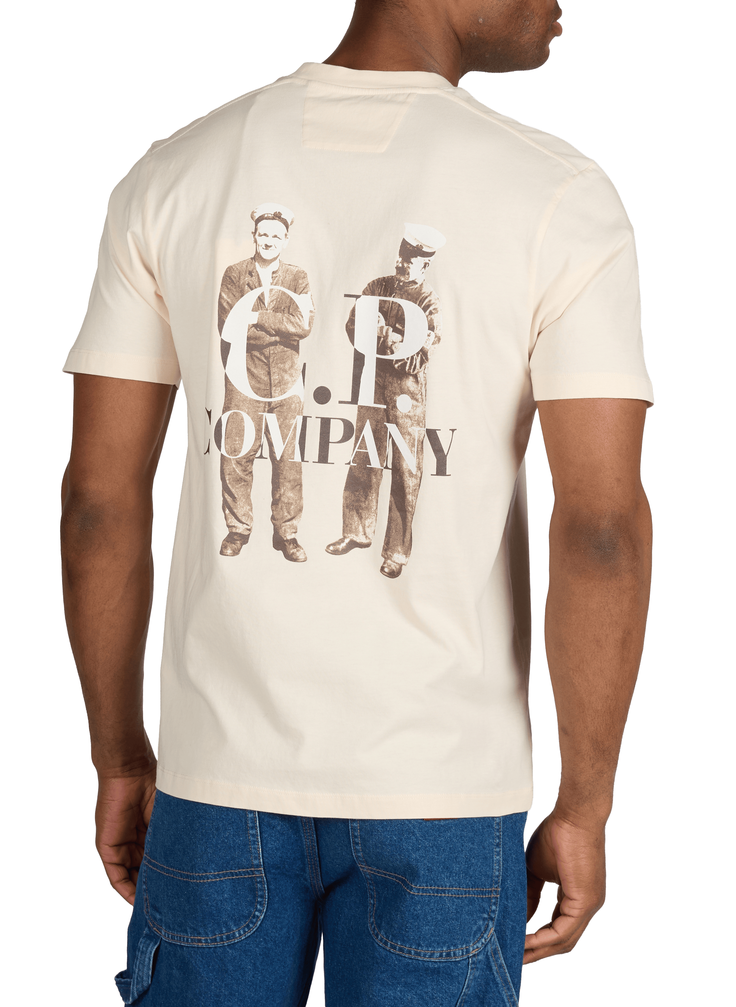 Printed cotton T-shirt CP COMPANY Beige