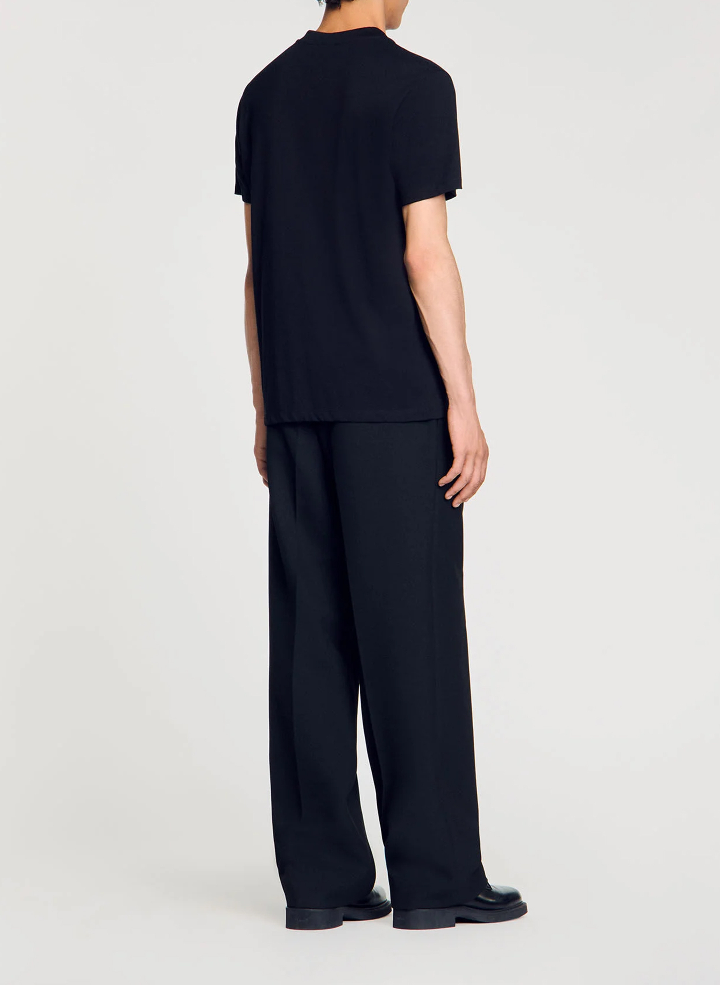 Tee-shirt droit en coton SANDRO Noir