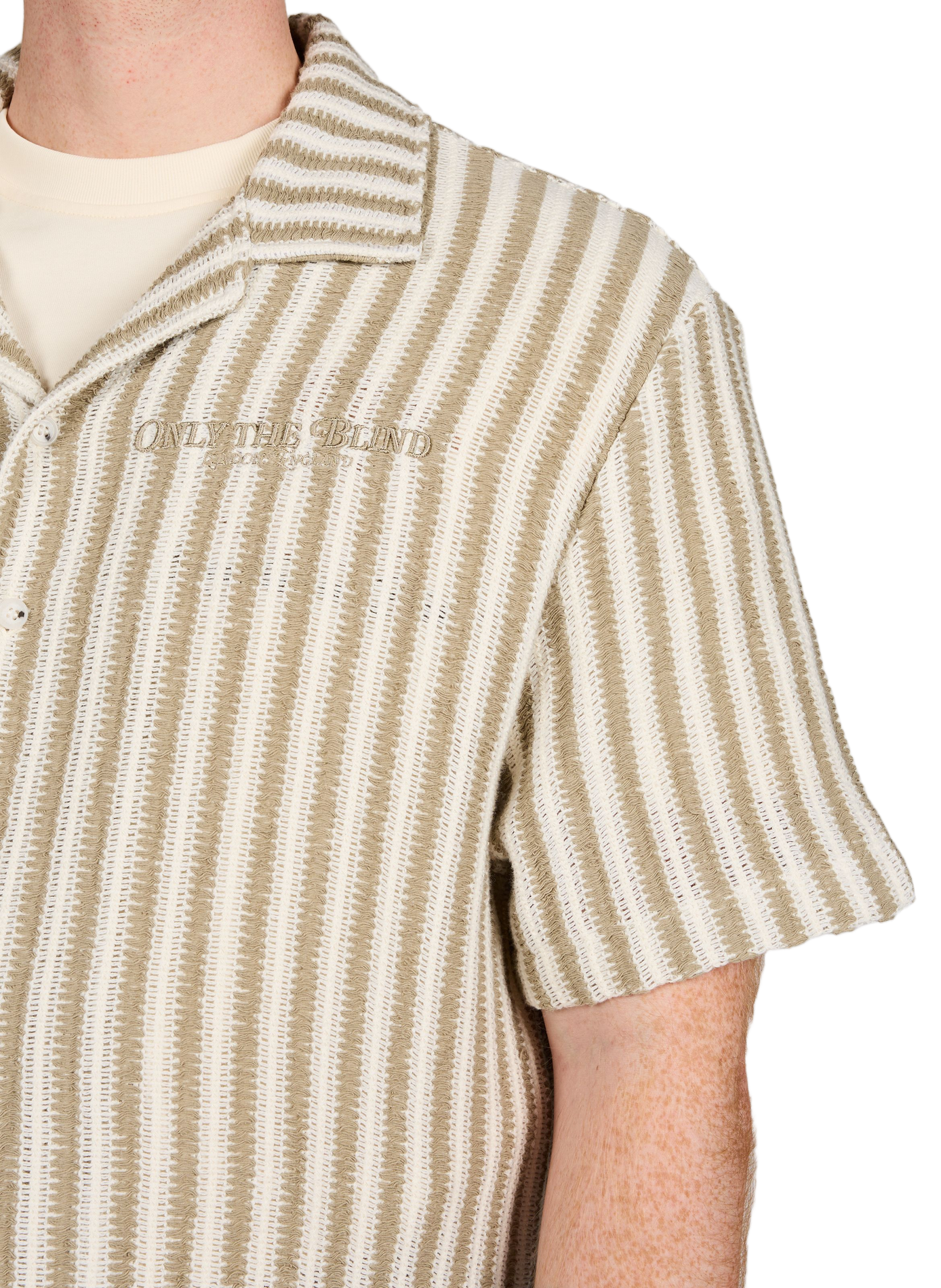 Short-sleeved cotton crochet shirt ONLY THE BLIND Multicolour