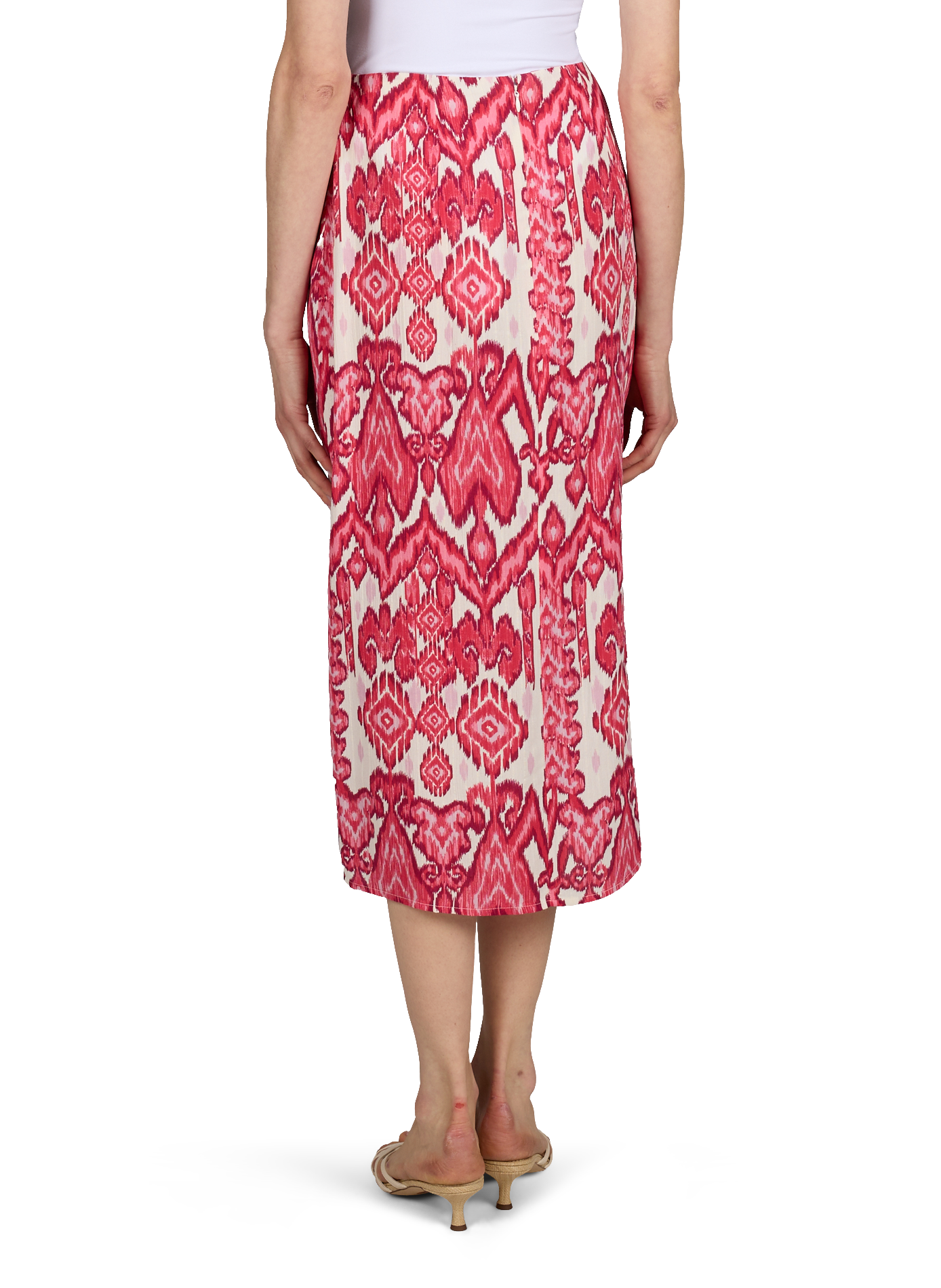 Jupe midi imprimée Eva asymétrique VILA Beige