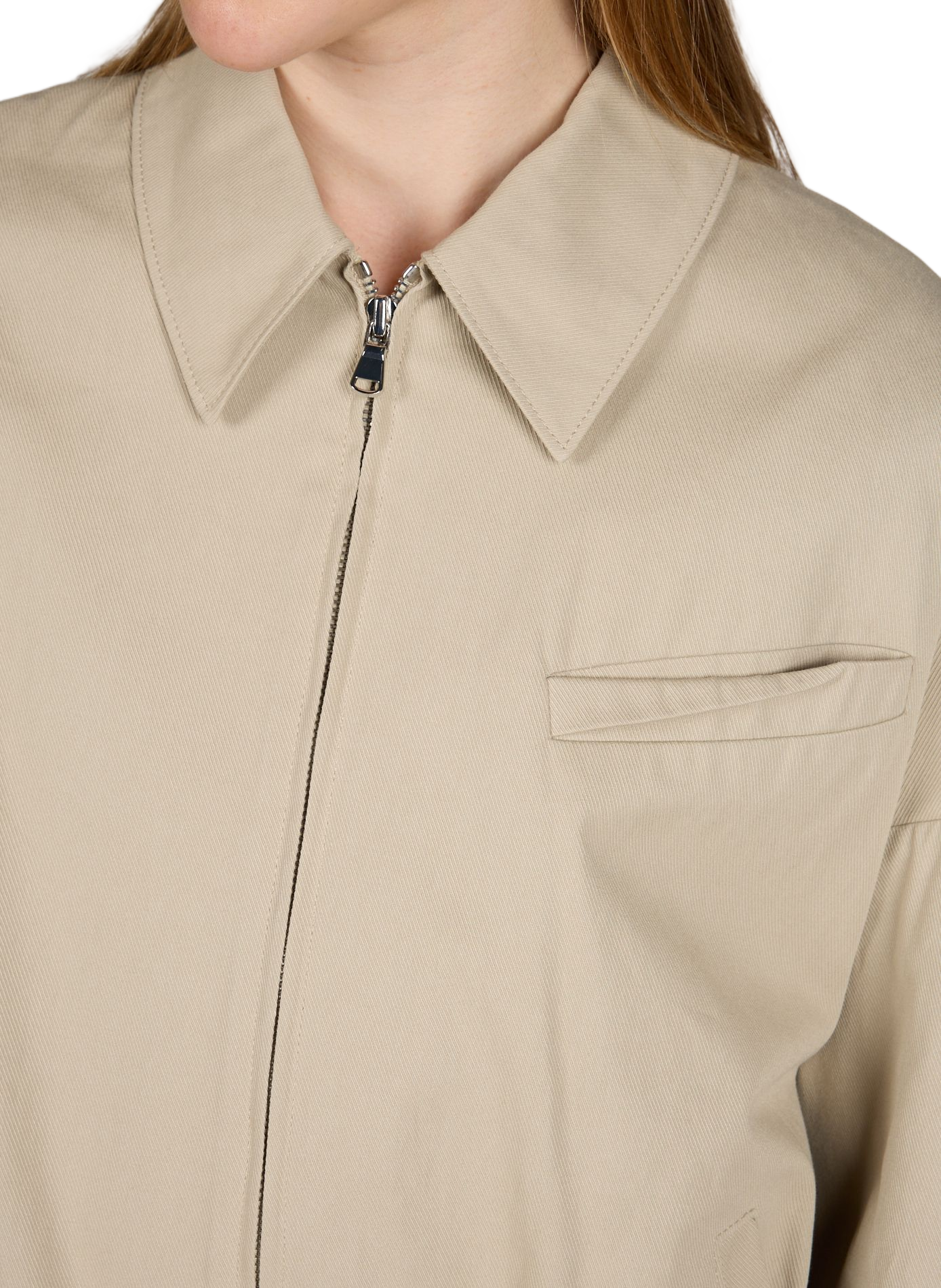 Veste unie col classique en coton TIBI Beige