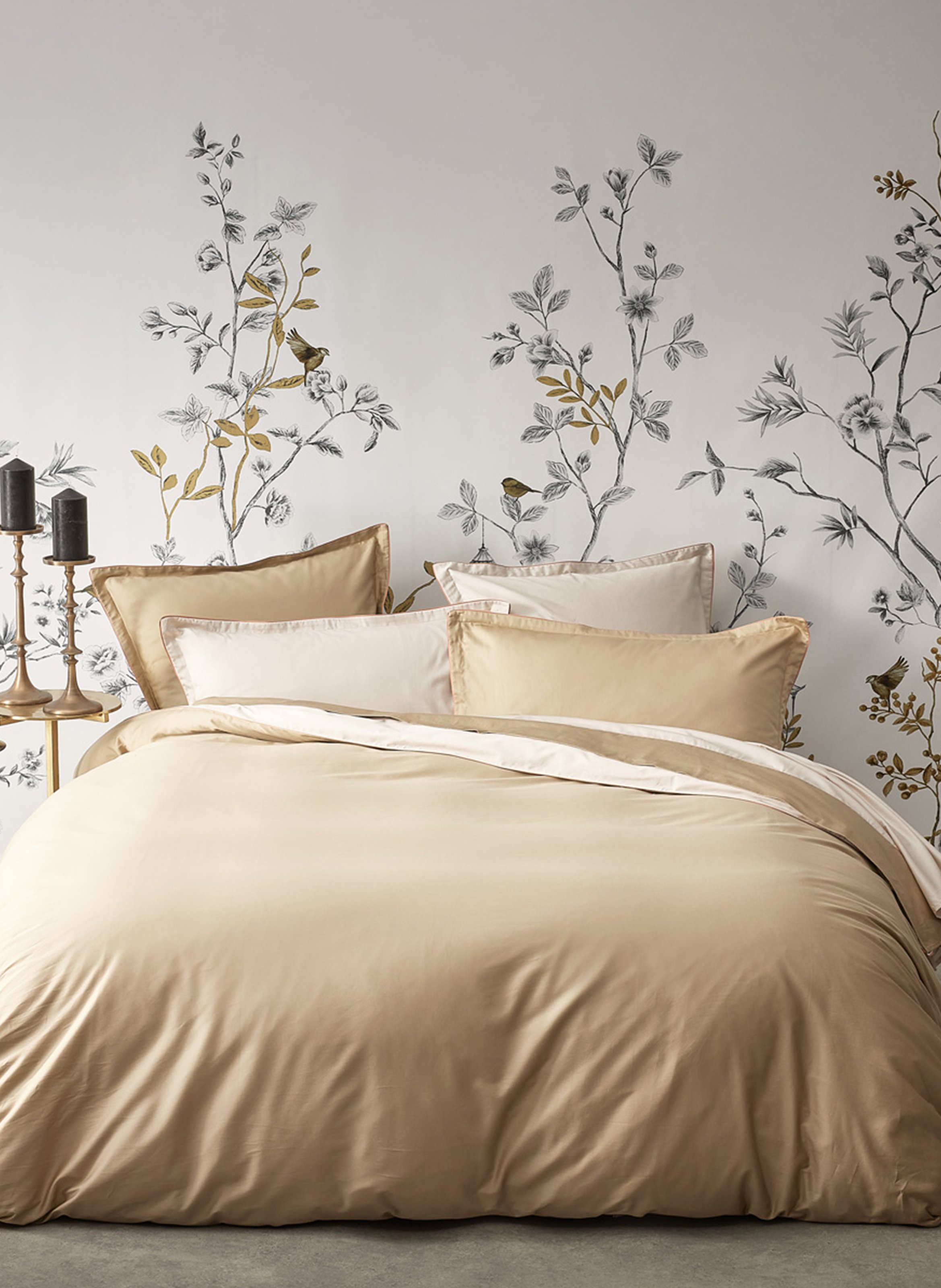 Housse de couette unie en satin de coton bio, nobel ALEXANDRE TURPAULT Jaune