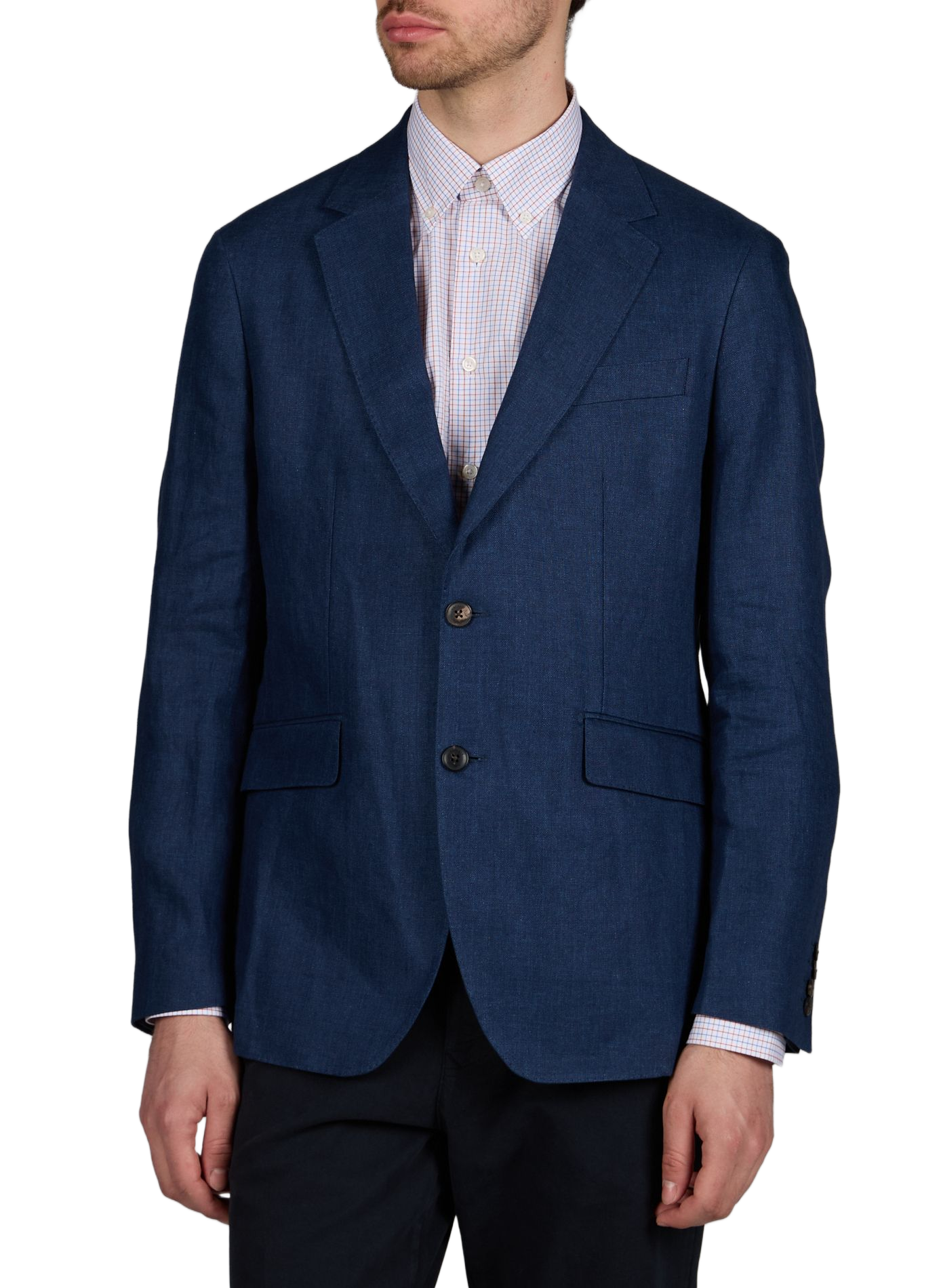 Fitted linen jacket HACKETT Blue