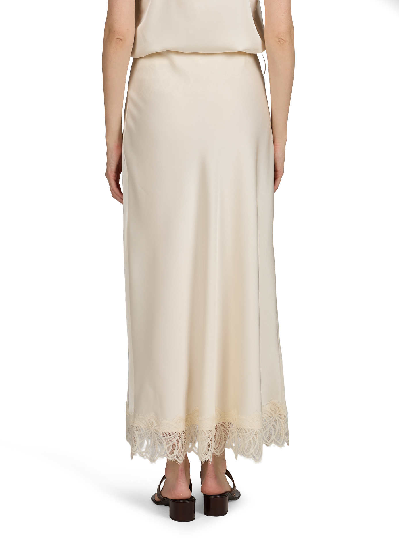 Viléa Long Flowy Skirt VILA Beige