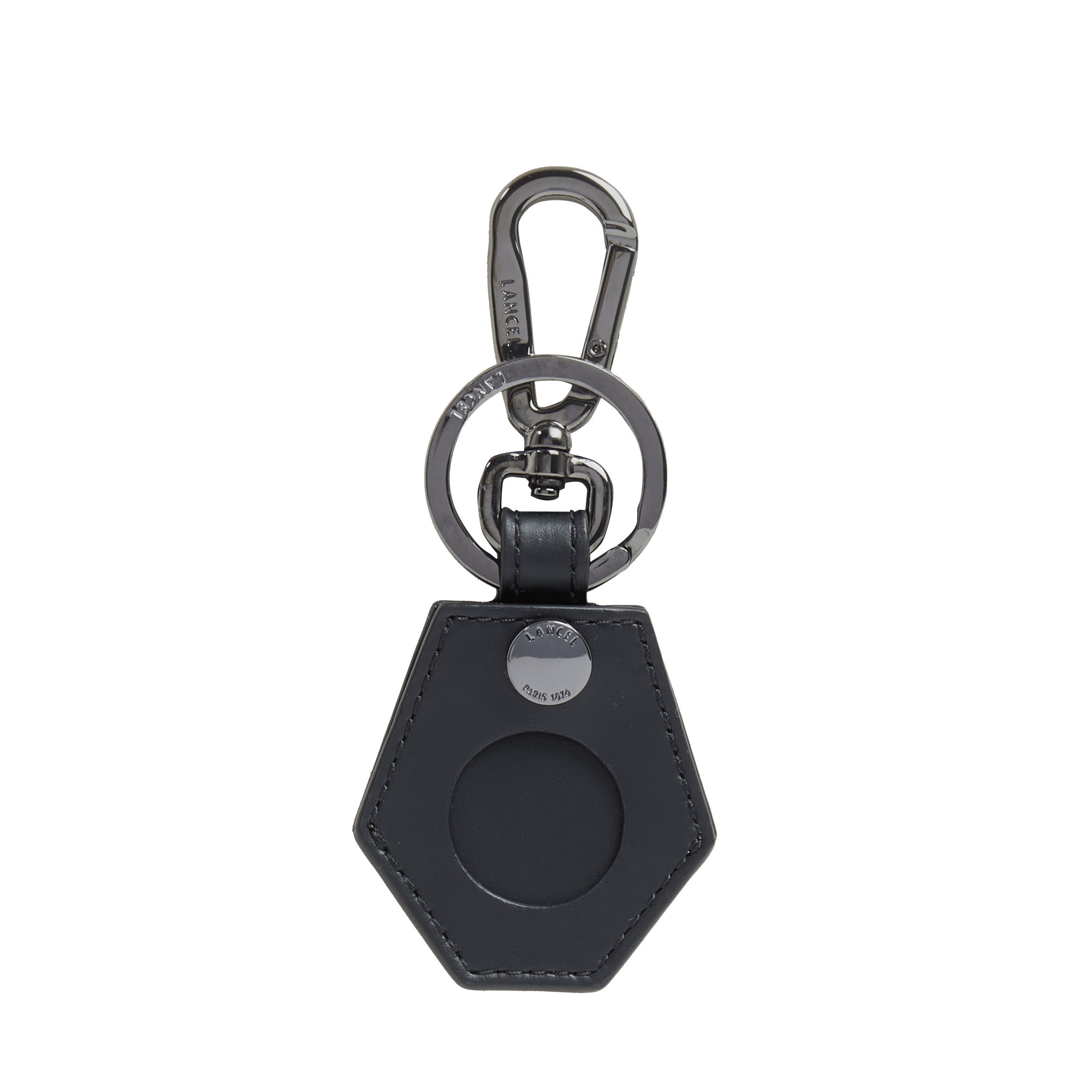 High tech airtag en cuir de vachette lisse & metal LANCEL Zwart