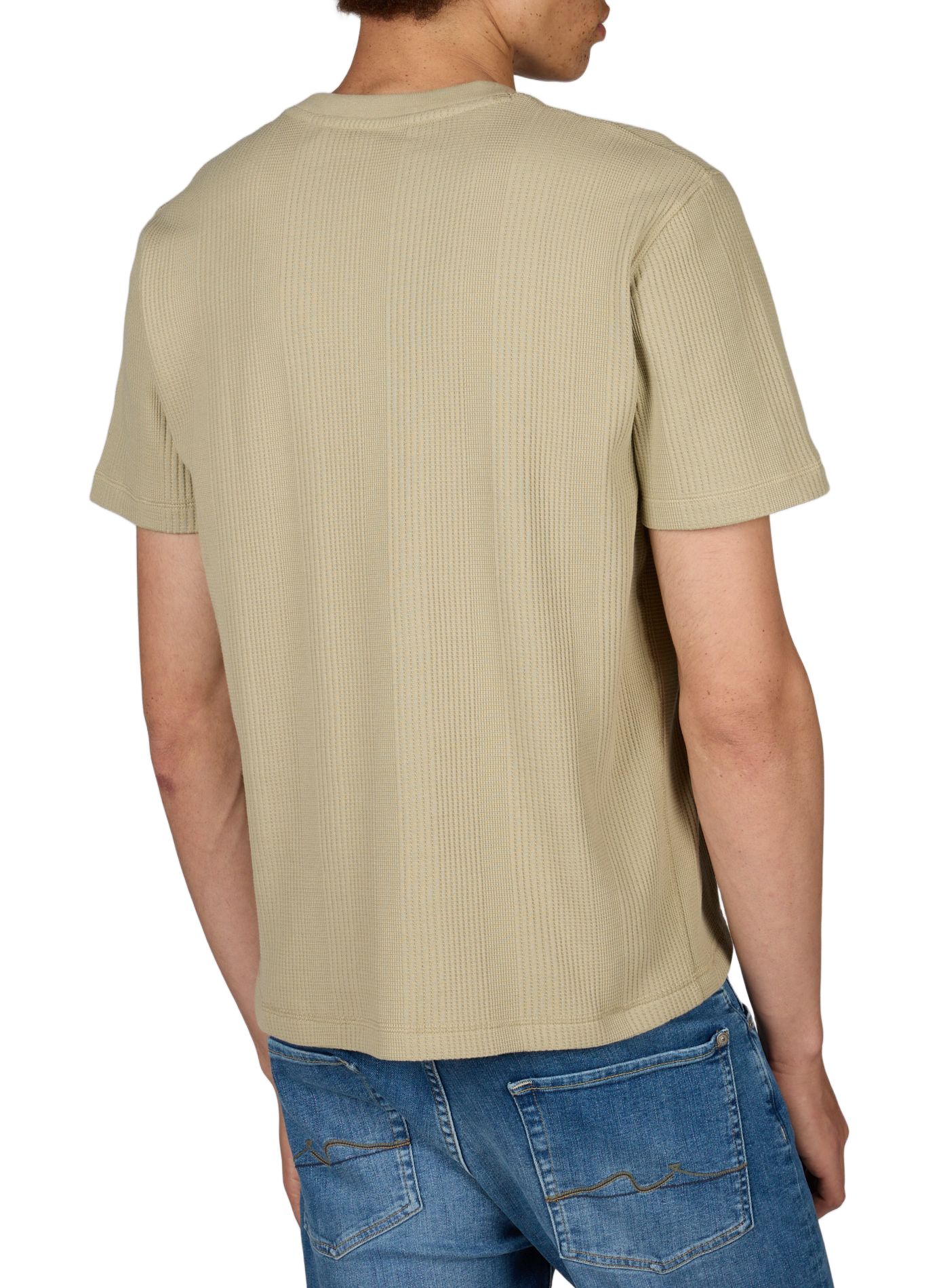 Camiseta de algodón mezclado con relieve BOSS Verde