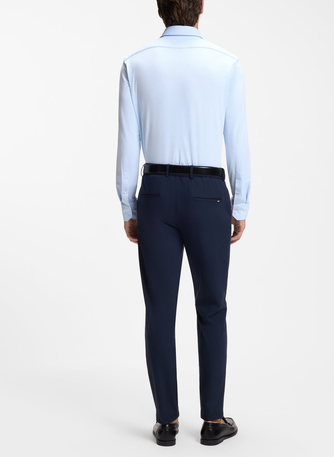 Chemise droite boutonnée unie BOSS Bleu