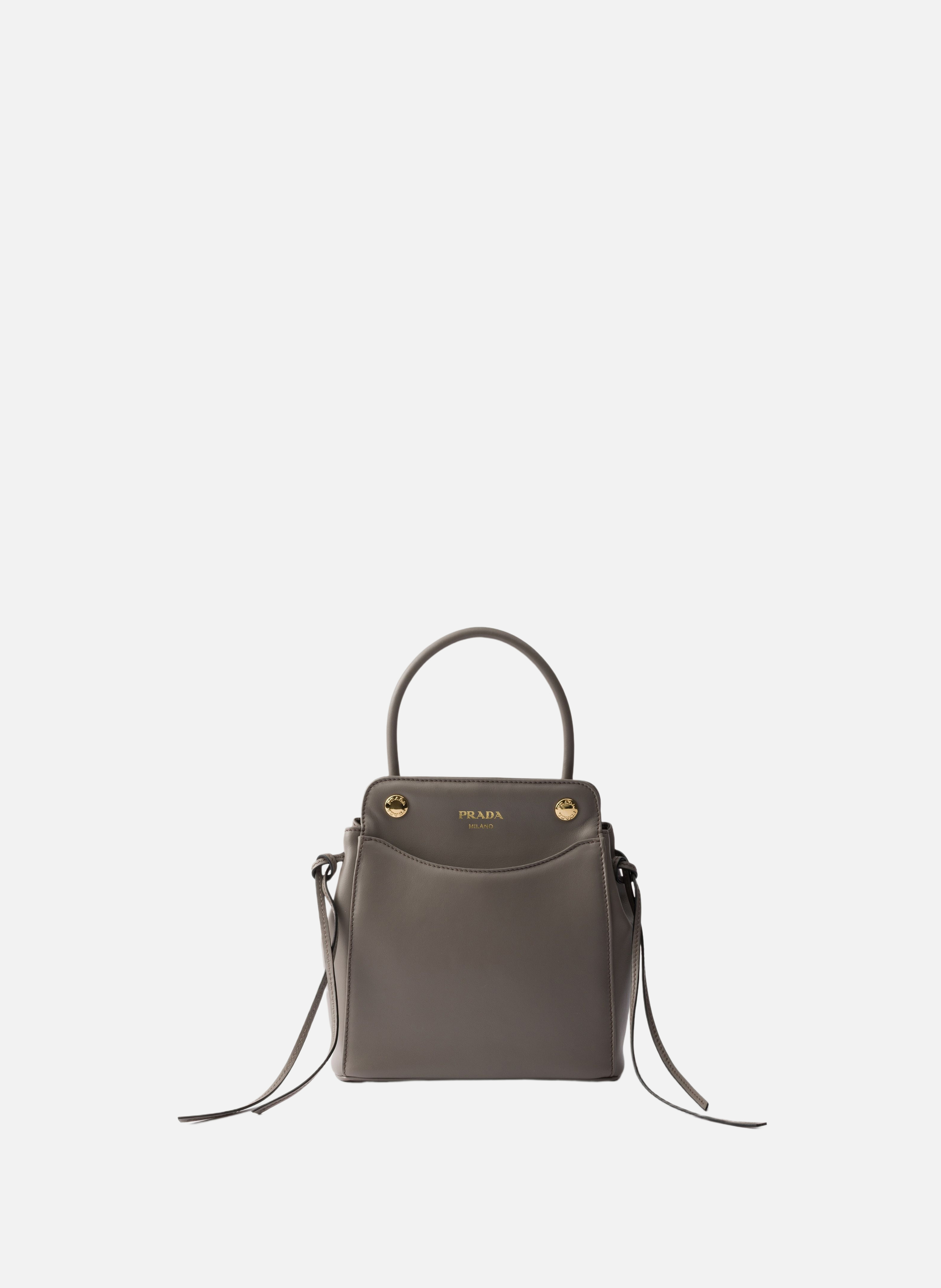 Mini sac à main prada carry en cuir PRADA Gris