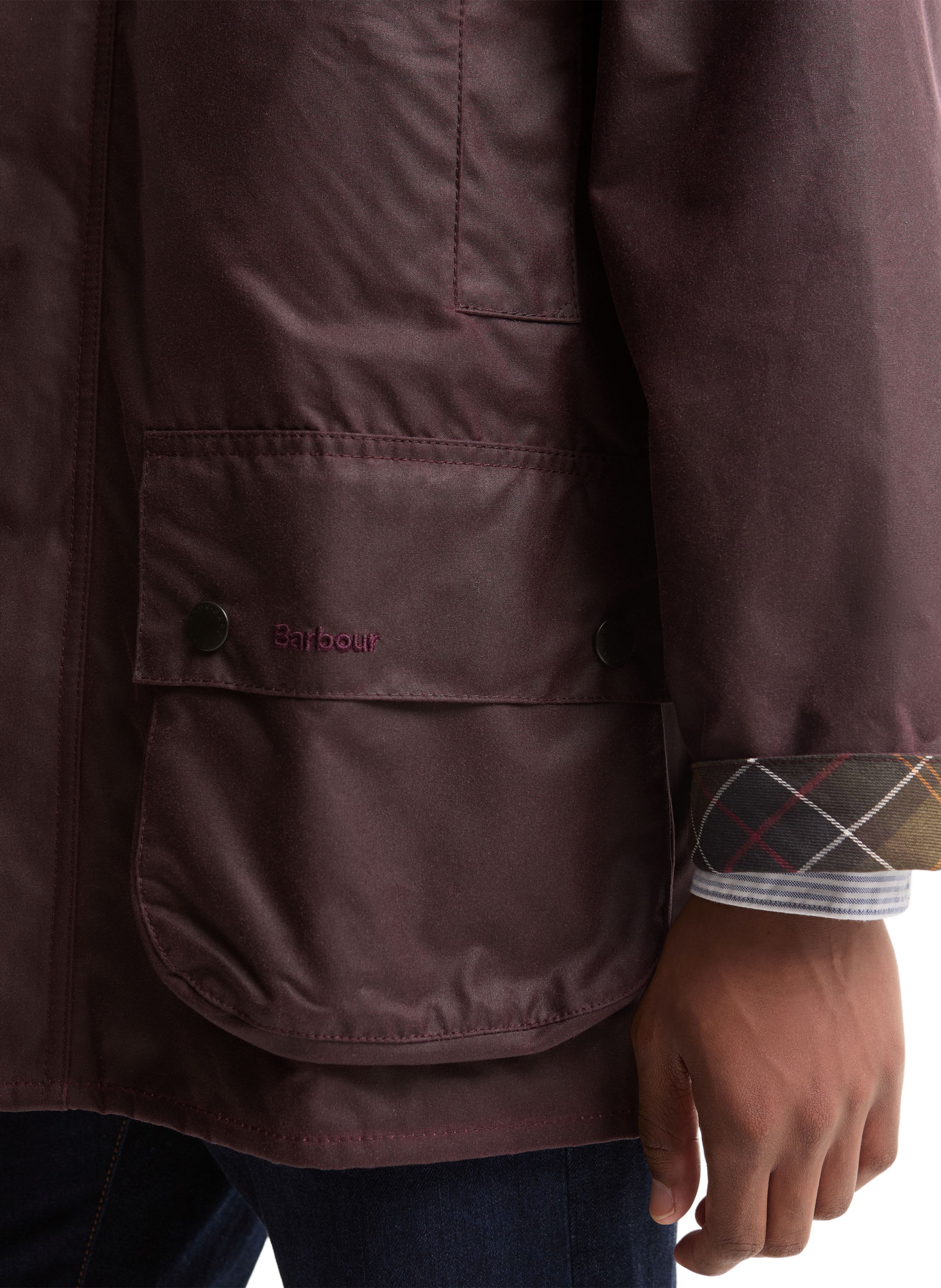 Wachsjacke Icons Beaufort aus Baumwolle BARBOUR Rot