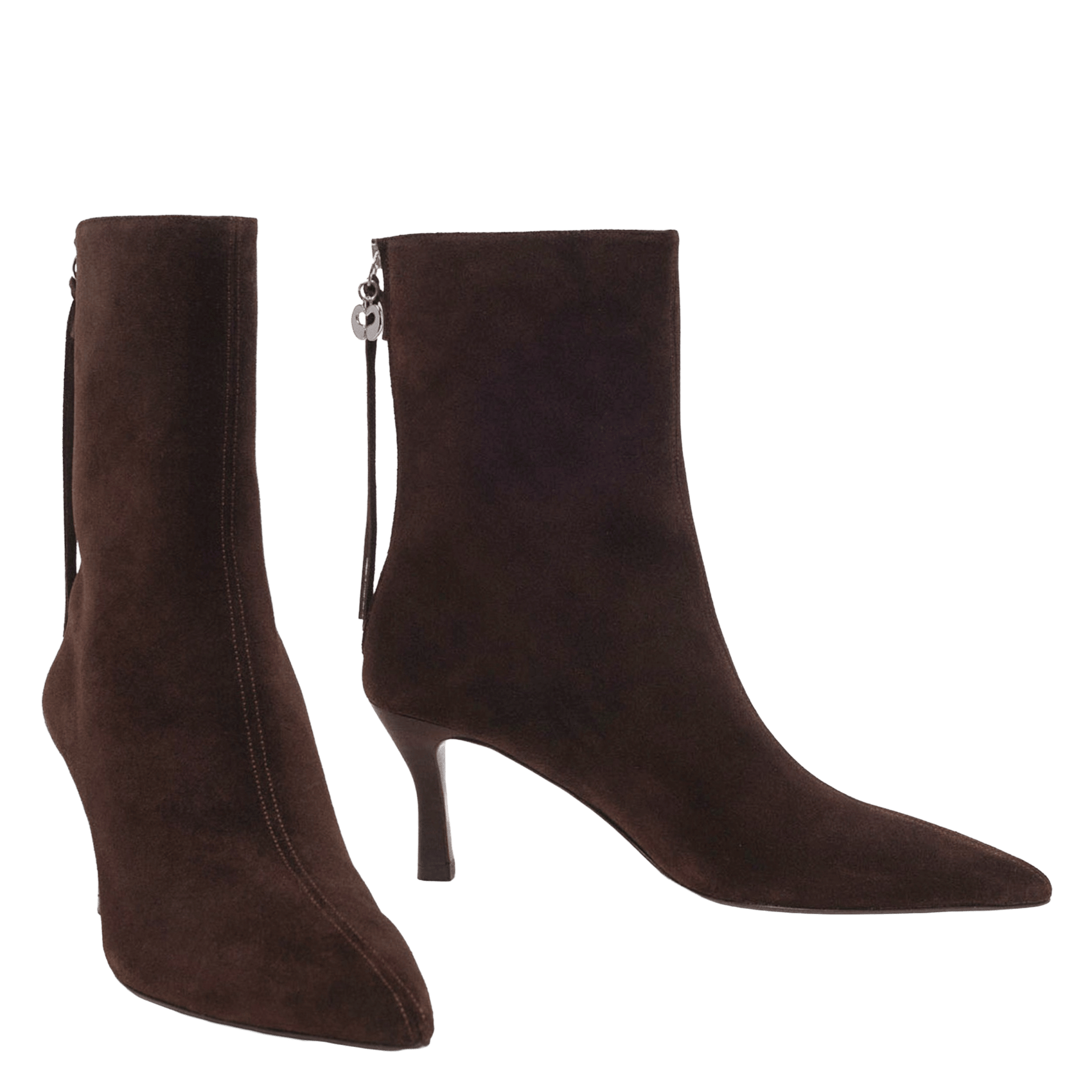 Bottines à talons aiguilles en cuir MAJE Marron