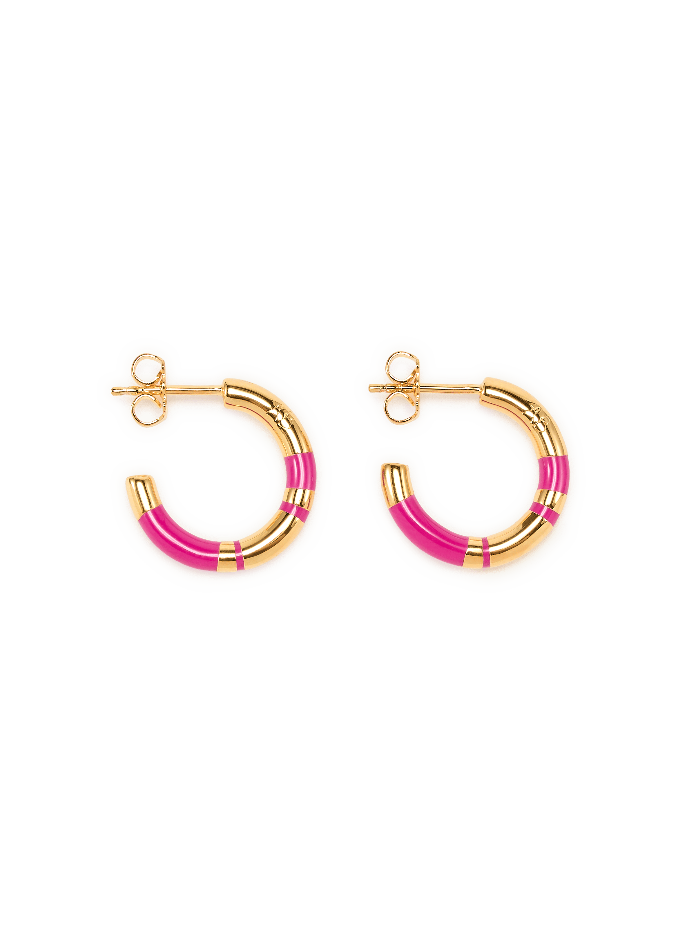 Striped hoop earrings AURELIE BIDERMANN Pink