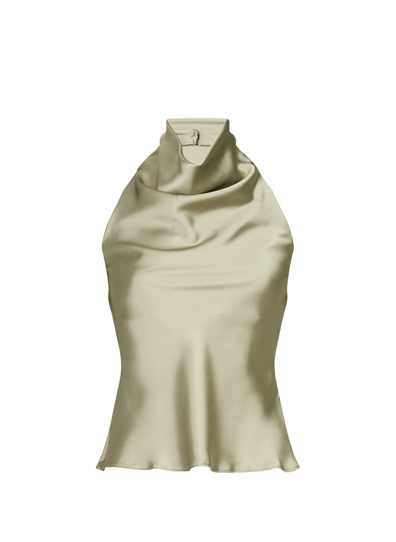 Fitted Satin Top TOPSHOP Green