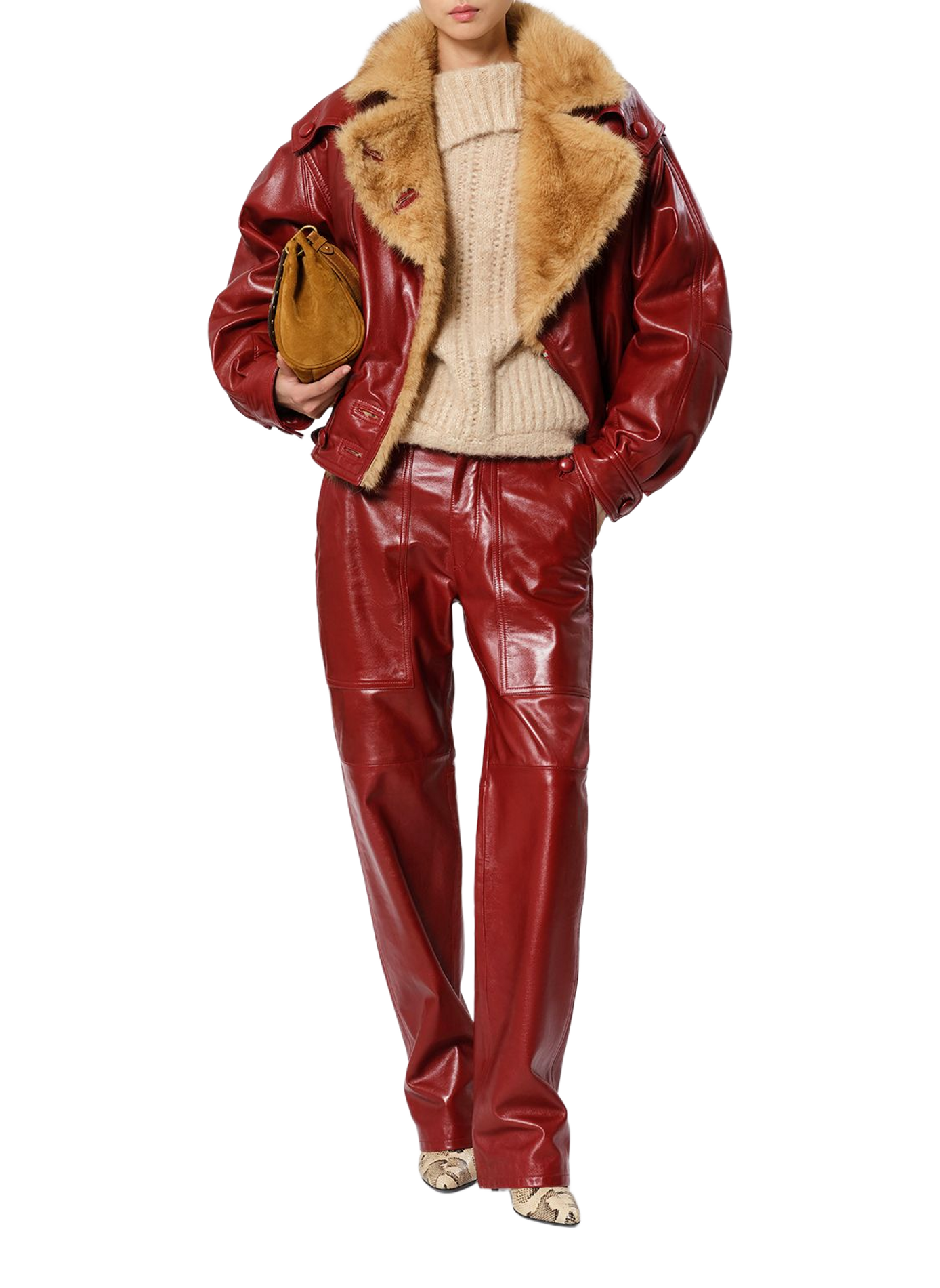 Valka trousers in smooth leather ISABEL MARANT Red