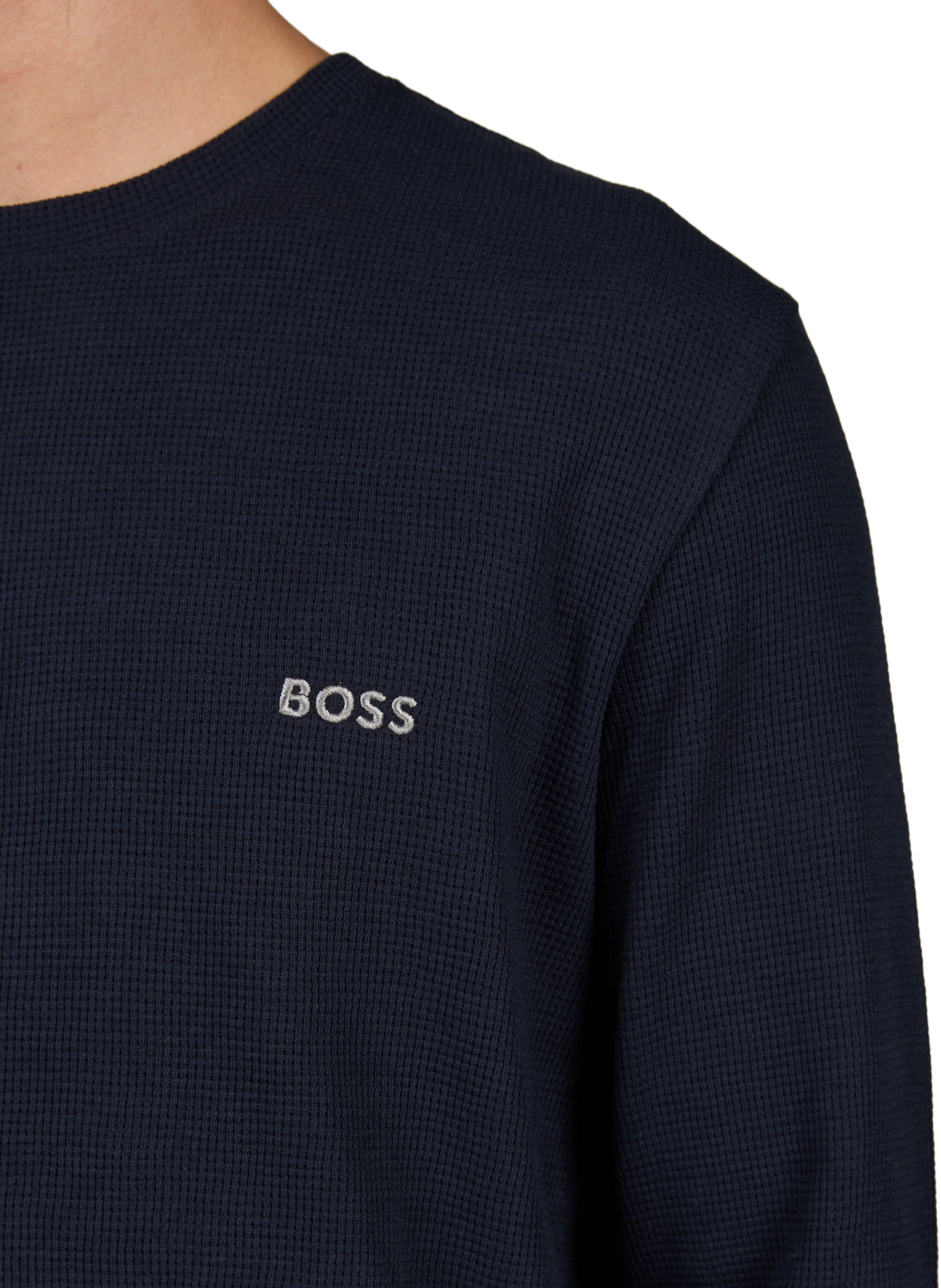 Langarm T-Shirt mit Logo BOSS Blau
