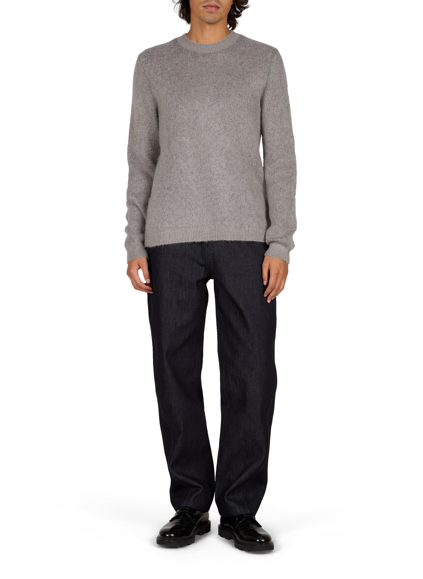Pull droit en laine mélangé EMPORIO ARMANI Gris