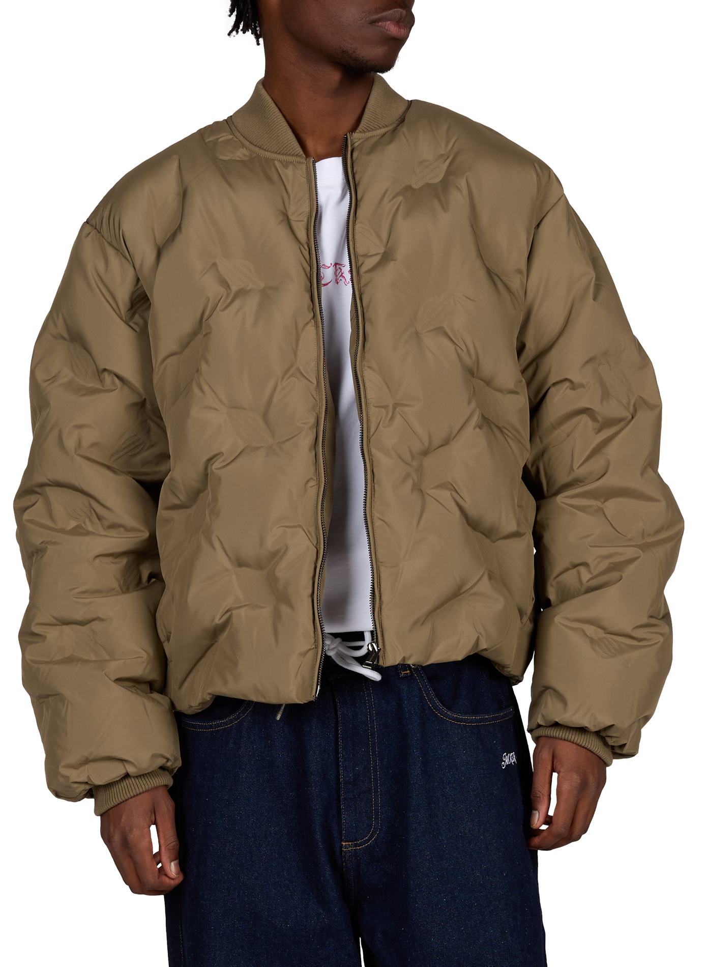 Gerade geschnittene, einfarbige Steppjacke DAILY PAPER Grau