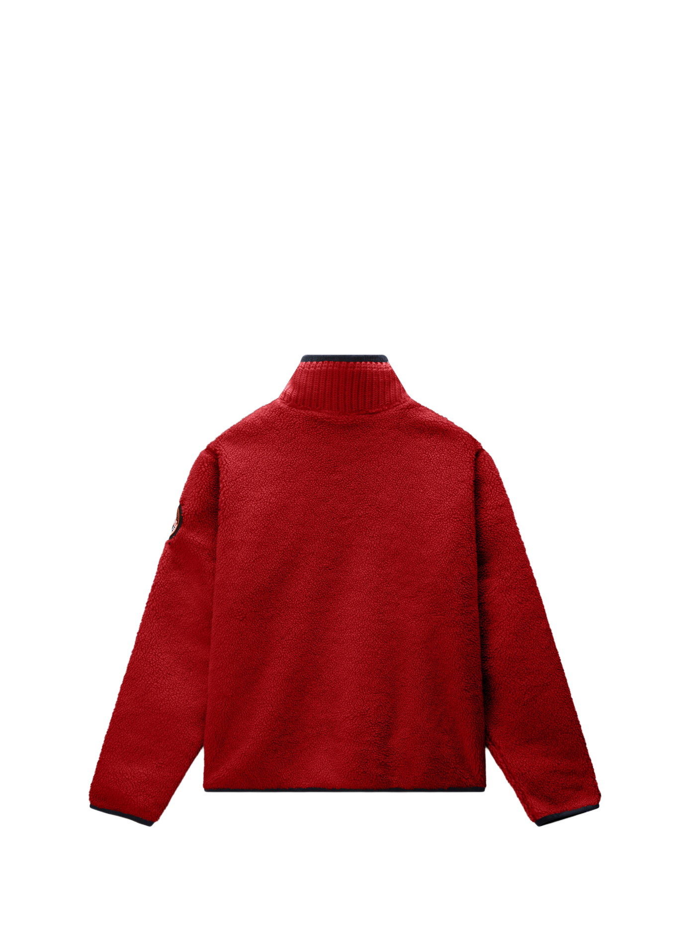 Sweat col zippé à broderie en sherpa NAPAPIJRI Rouge