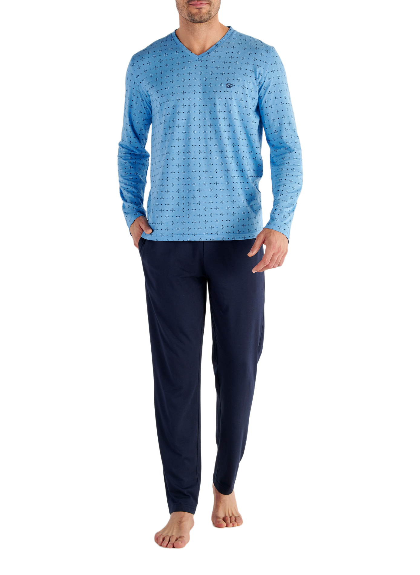 Cotton-blend pyjama set HOM Blue