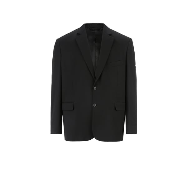 Veste à Simple Boutonnage Washed en laine mélangée