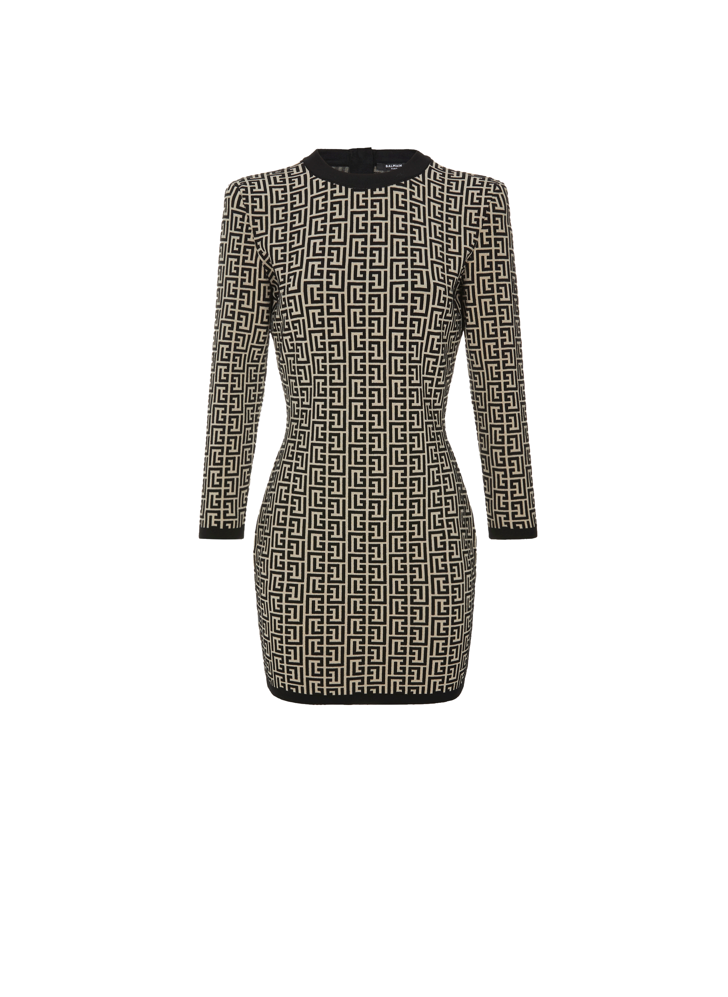 Robe jacquard monogrammé en laine mélangée