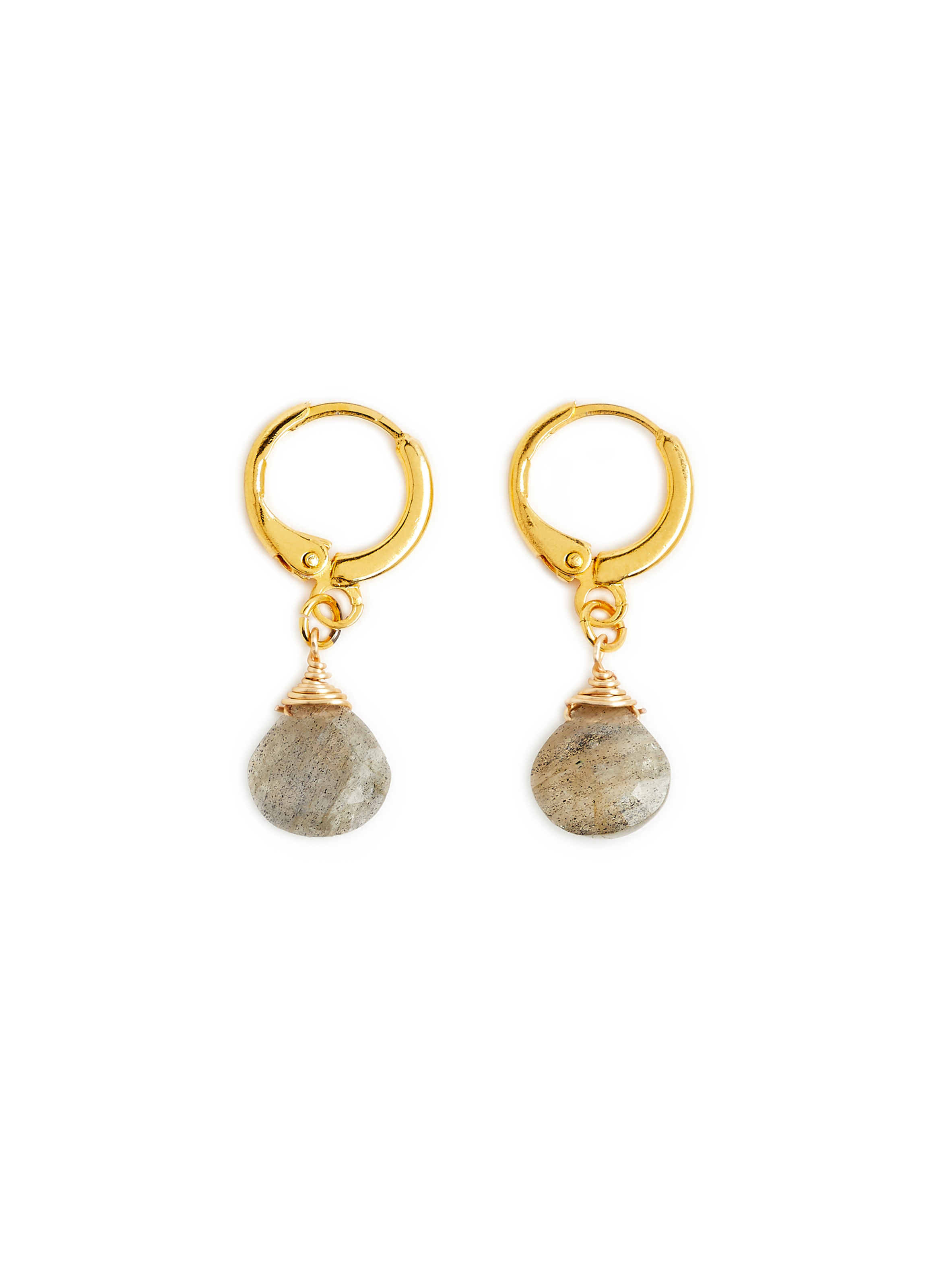 LILO Boucles d'oreille pendentif pierre Cali Gris