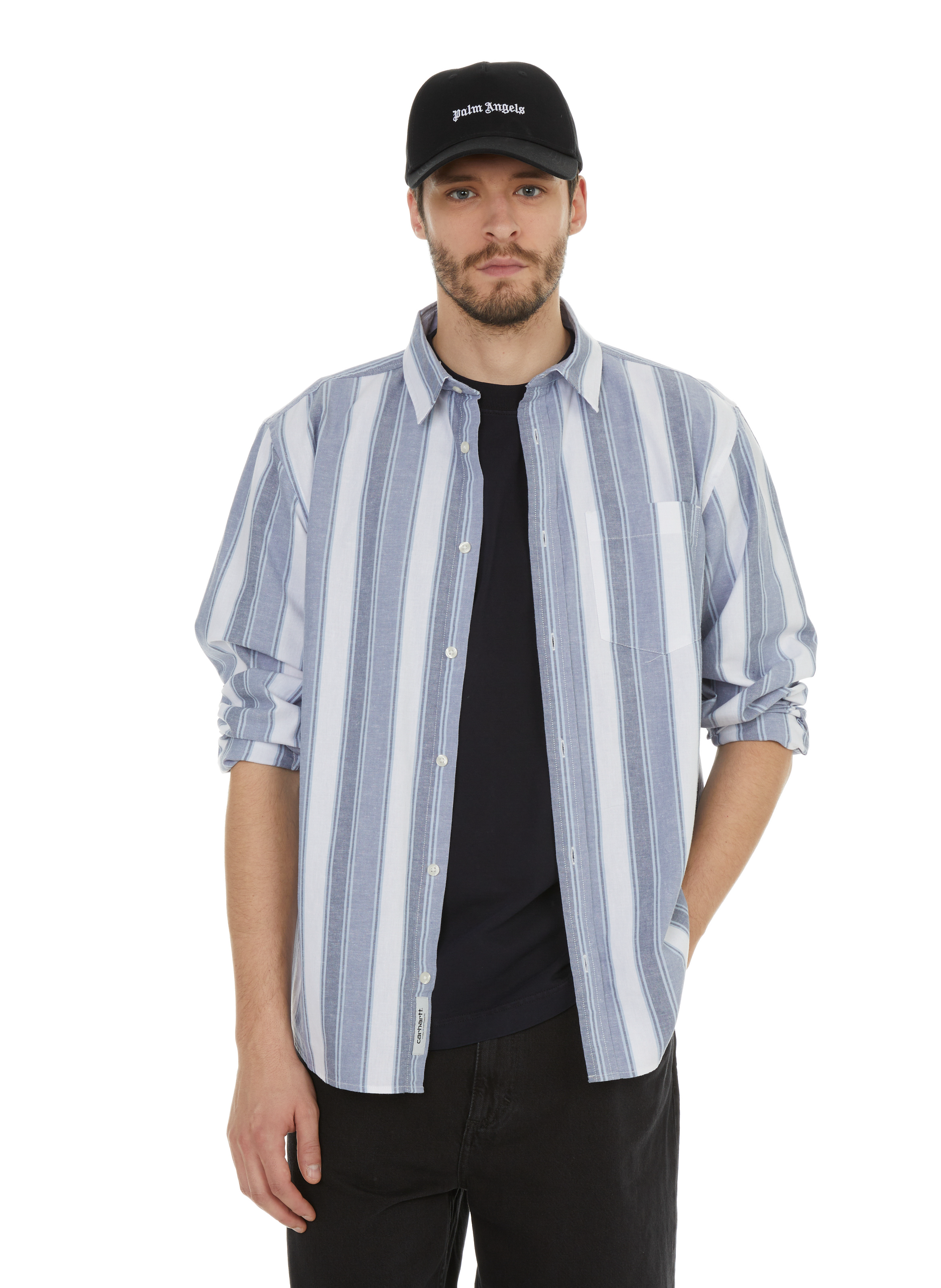 CARHARTT WIP Chemise en coton et lin Bleu