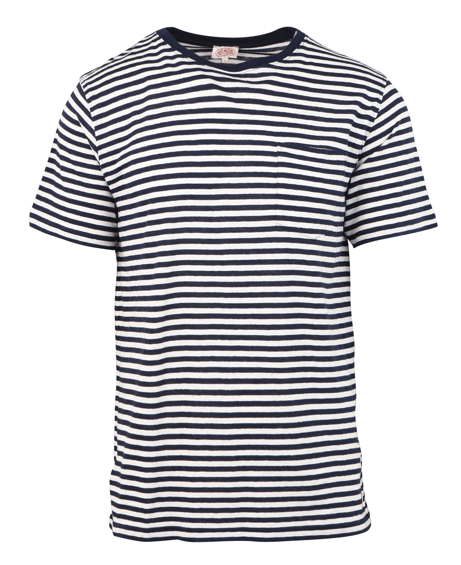 Tee-shirt col rond regular-fit rayé en coton mélangé ARMOR-LUX Bleu