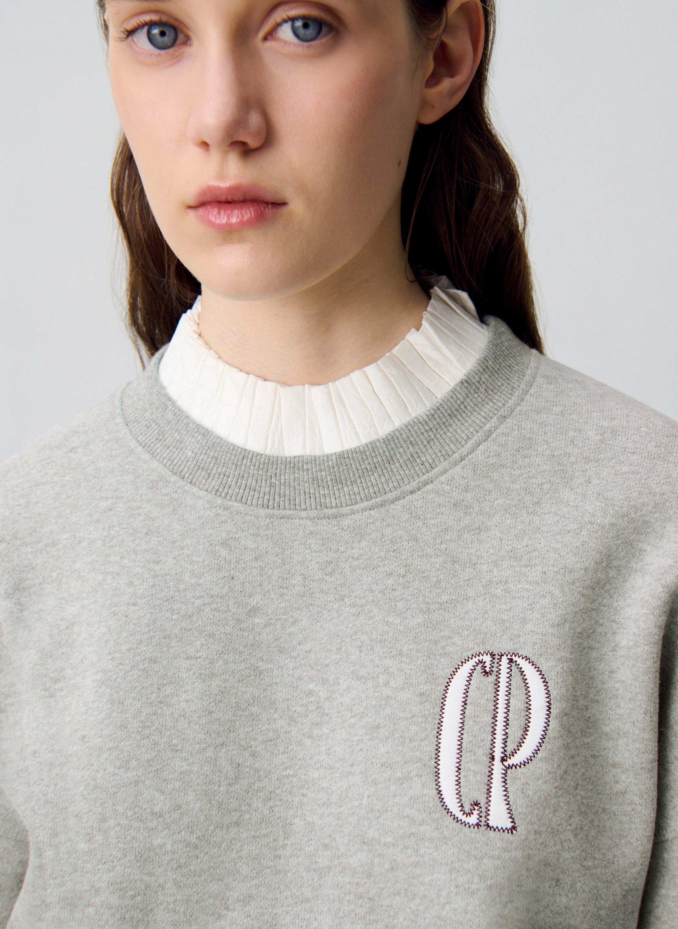 Sweat oversize en coton mélangé tifany CLAUDIE PIERLOT Gris