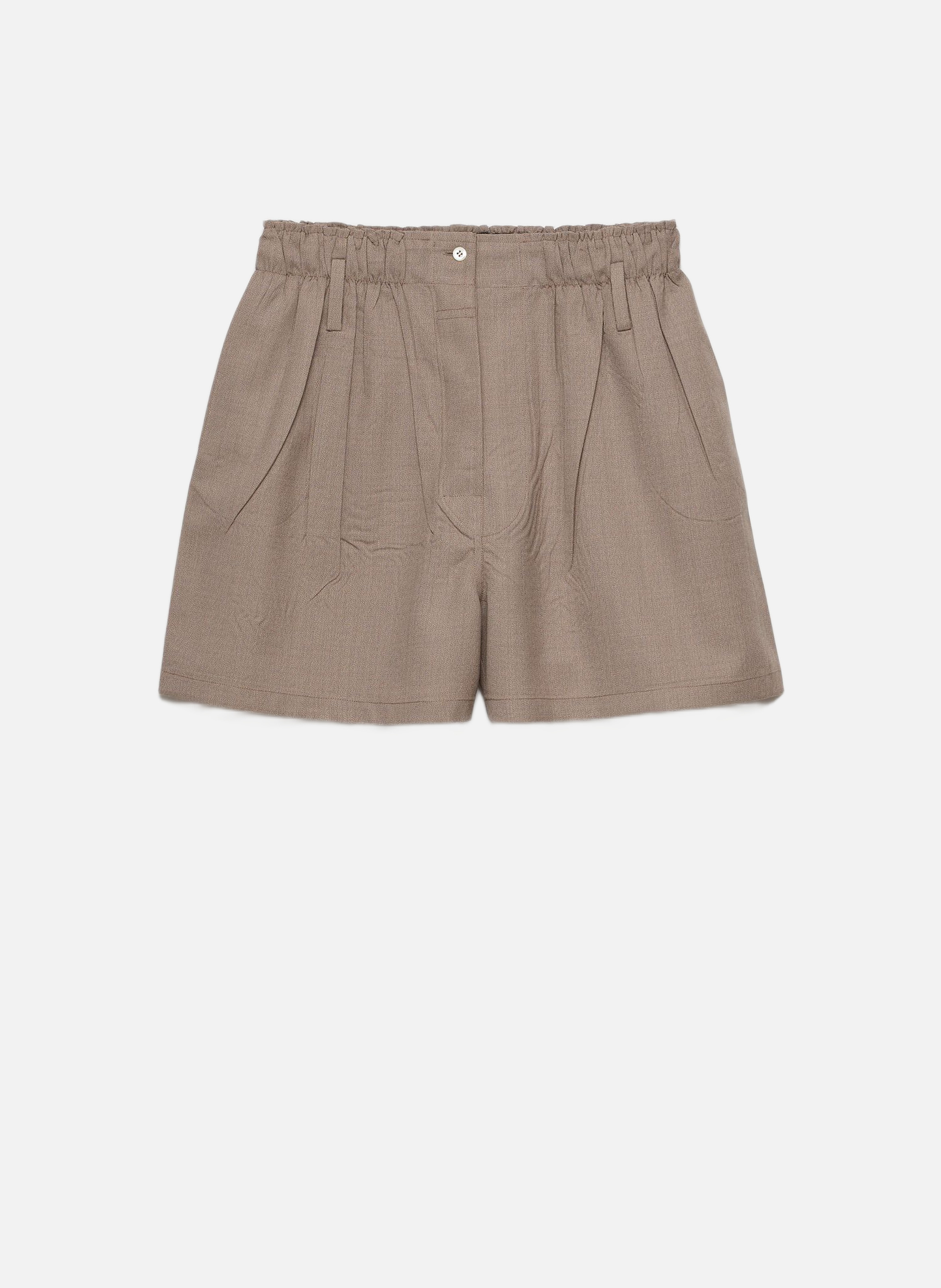 Short en laine moulinée PRADA Beige