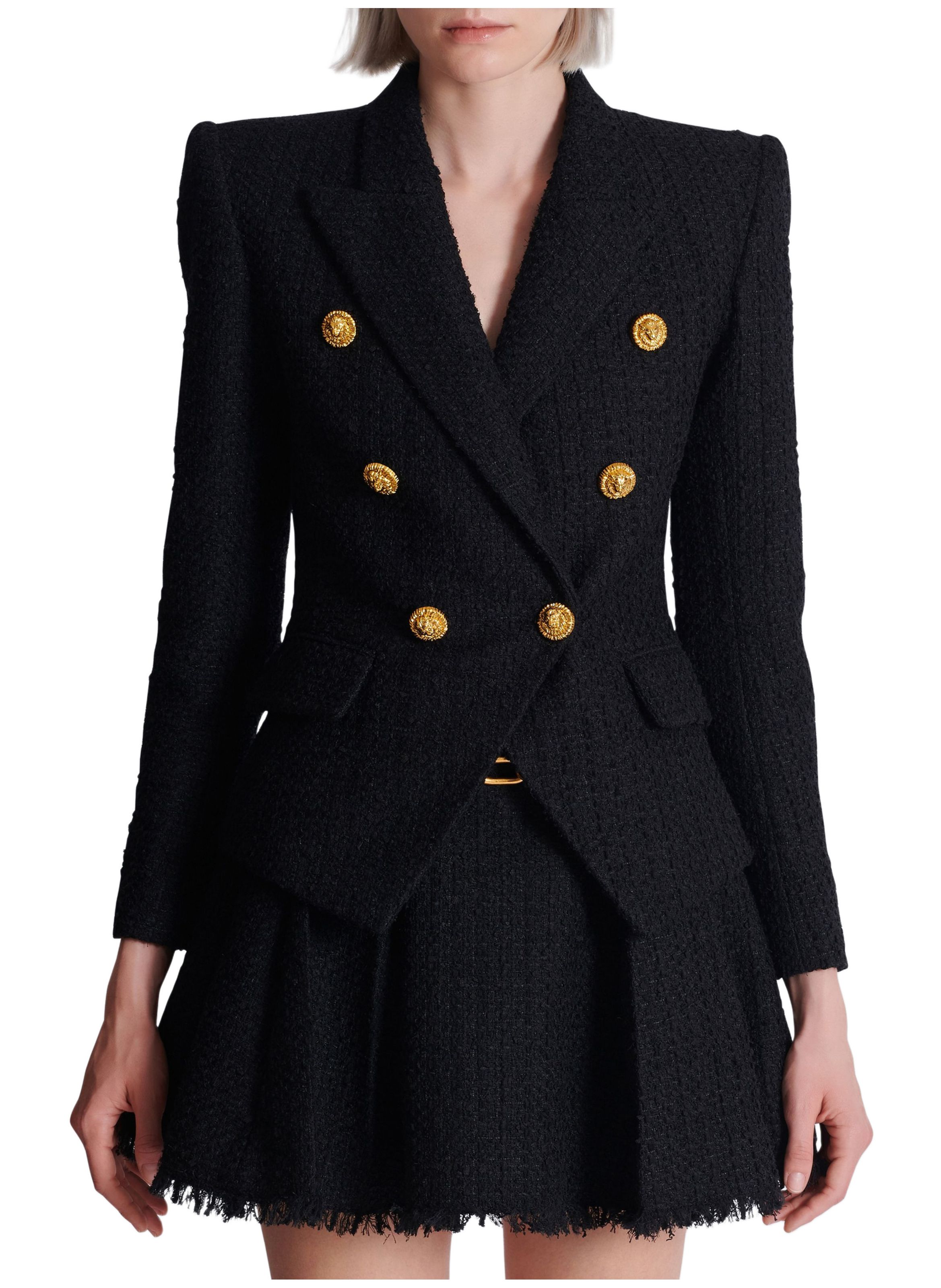 Veste 6 boutons en tweed BALMAIN Noir