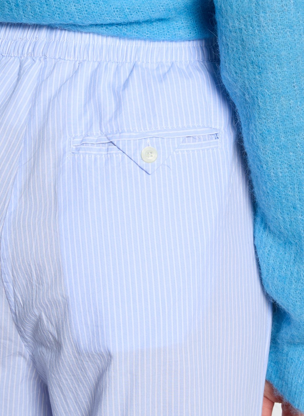 Pantalon droit taille haute à rayures eluabird AMERICAN VINTAGE Bleu