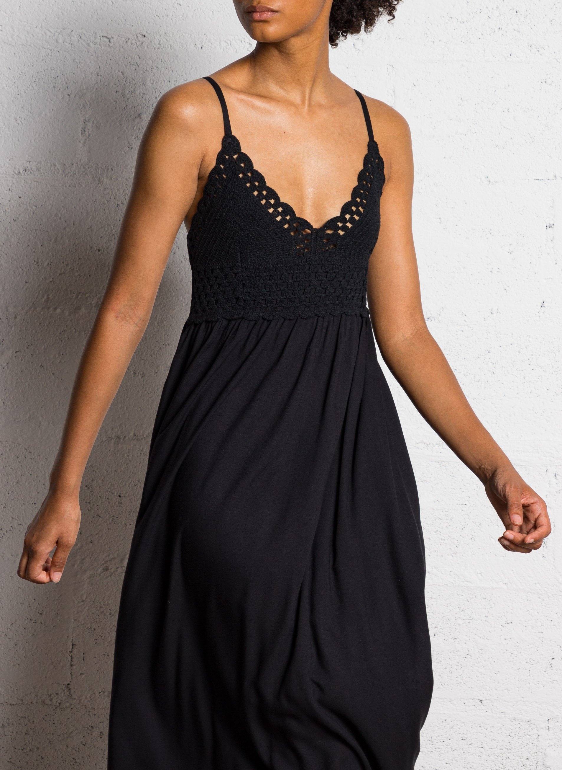 Robe évasée avec macramé maeline MAISON 123 Noir